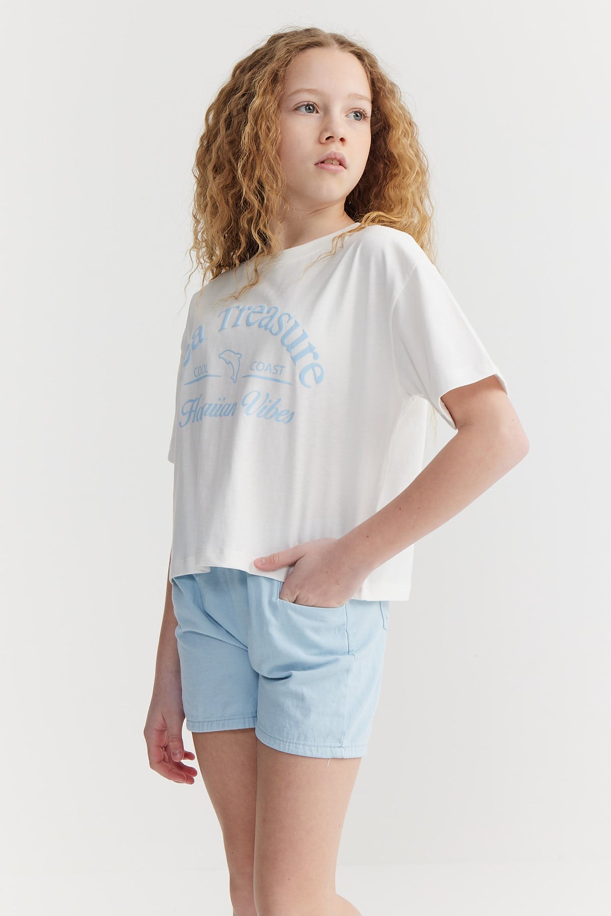 Girl's Printed Basic T-shirt