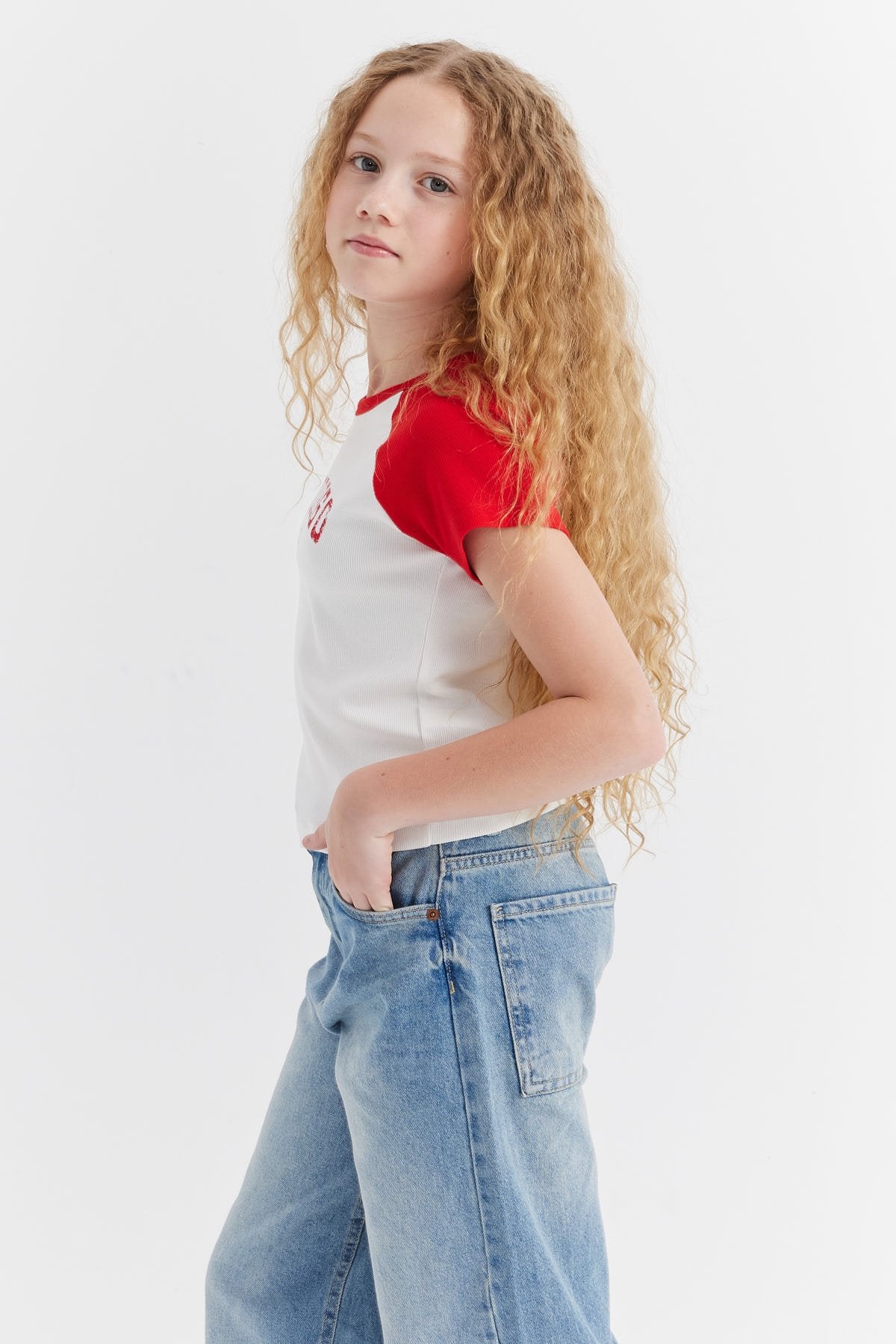 Girl's Printed Detailed T-shirt