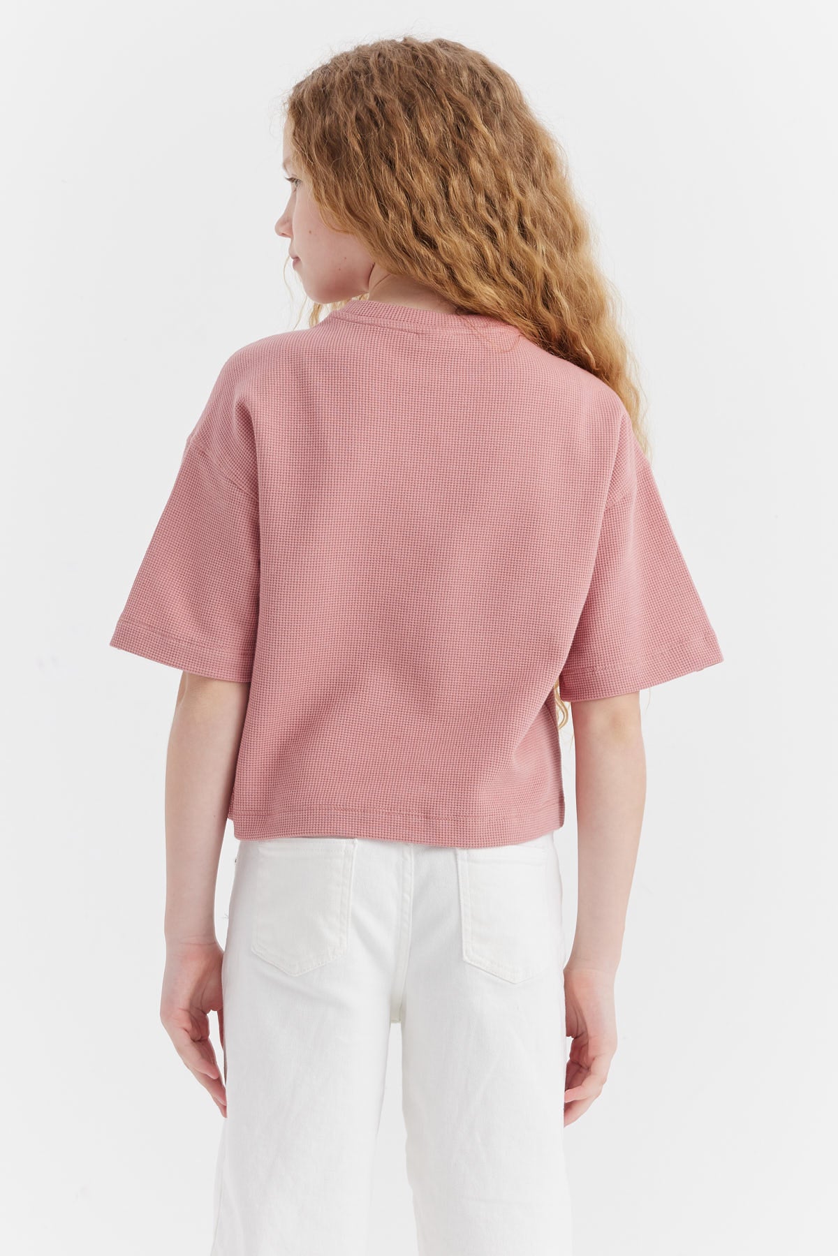 Girl's Waffle Fabric T-shirt