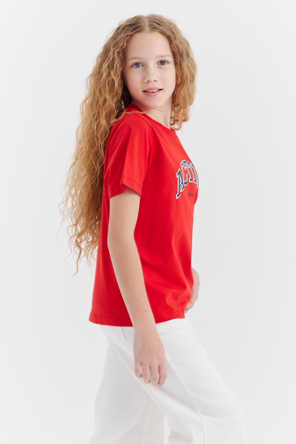Kız Çocuk Yazılı Baskılı Tişört