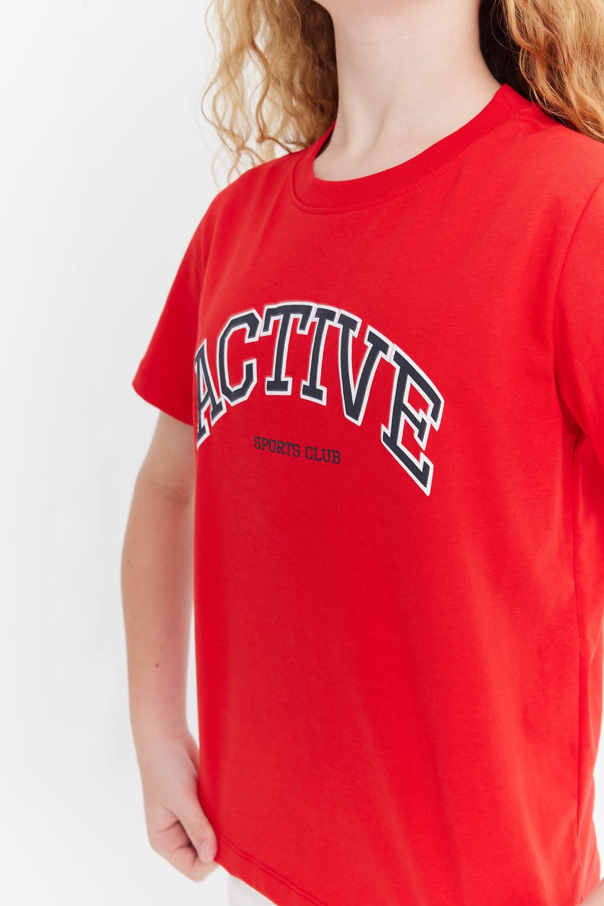 Kız Çocuk Yazılı Baskılı Tişört