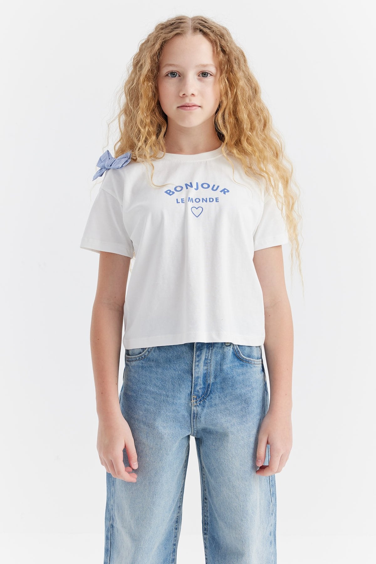 Girl's Ribbon Detailed T-shirt