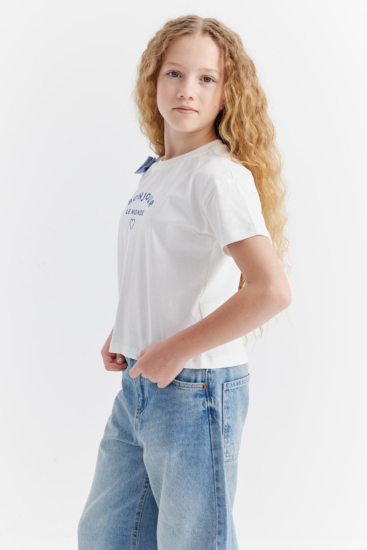 Girl's Ribbon Detailed T-shirt