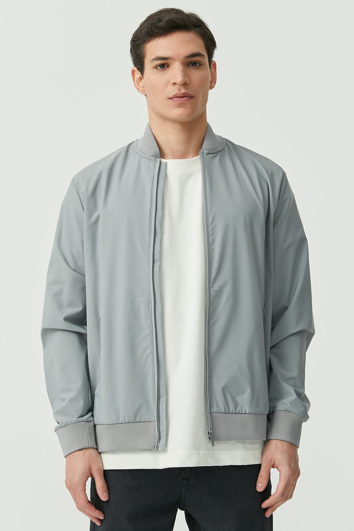 Men's Front Zippered Thin Coat