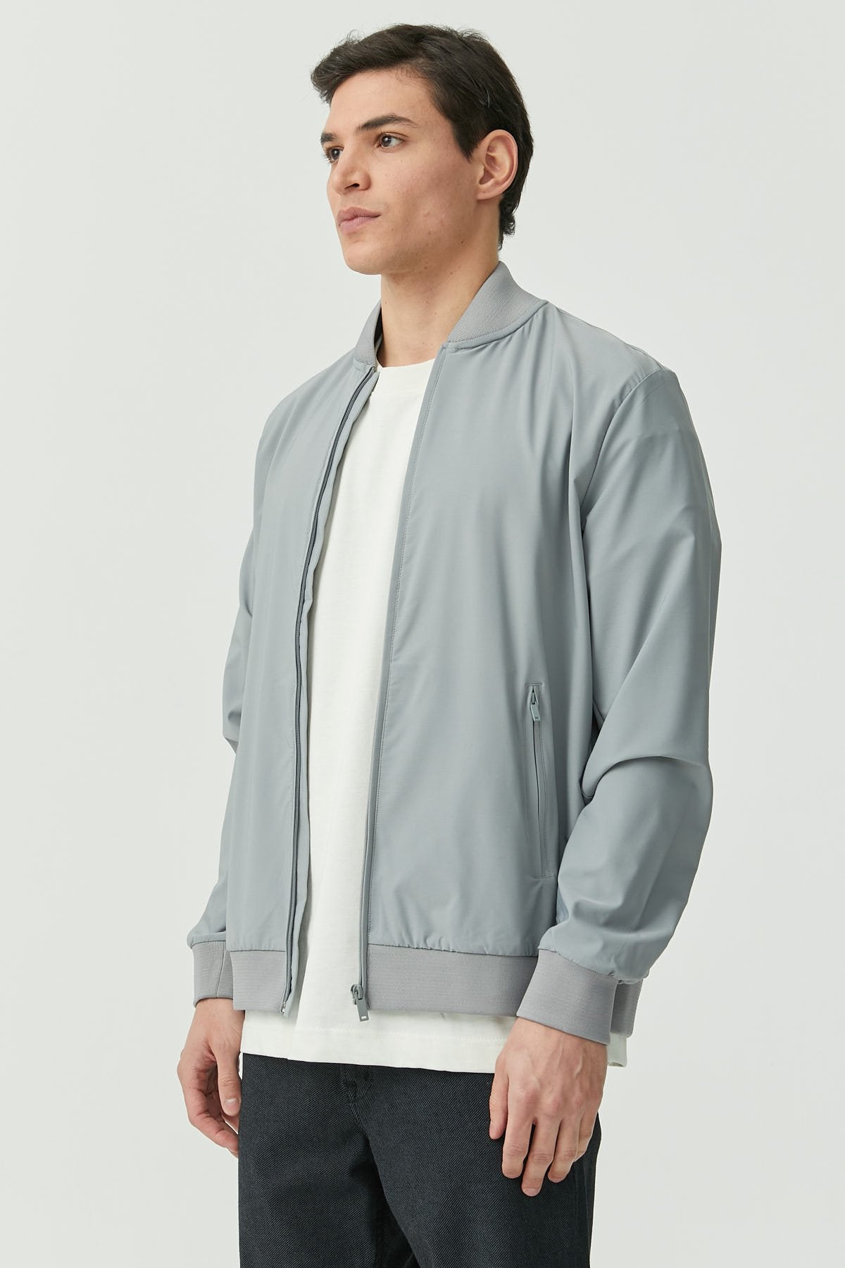 Men's Front Zippered Thin Coat
