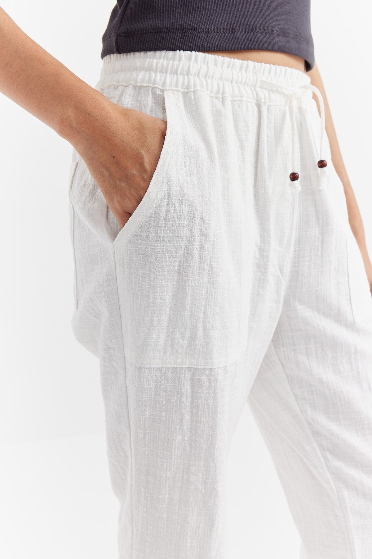 Women's Tied Waist Trousers with Leg Detail