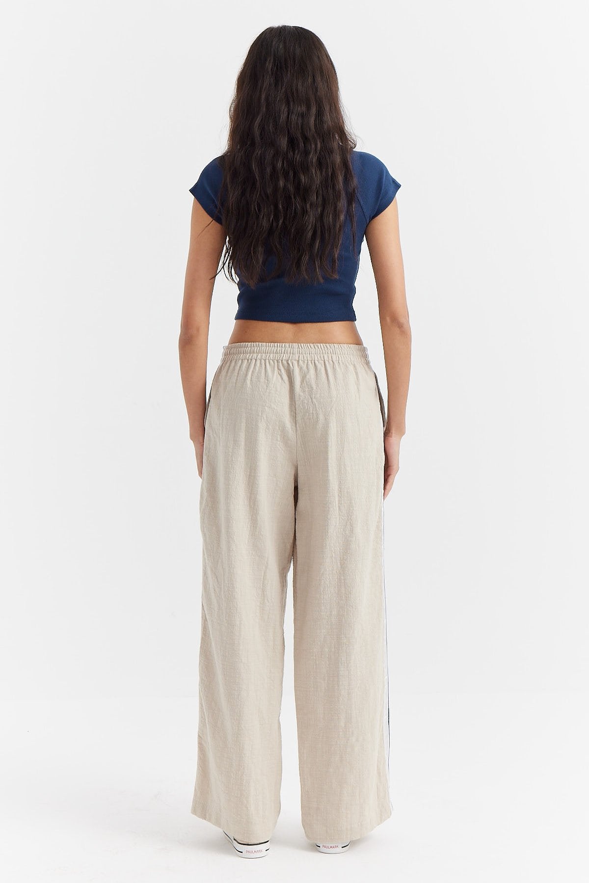 Women's Stripe Detailed Cotton Trousers