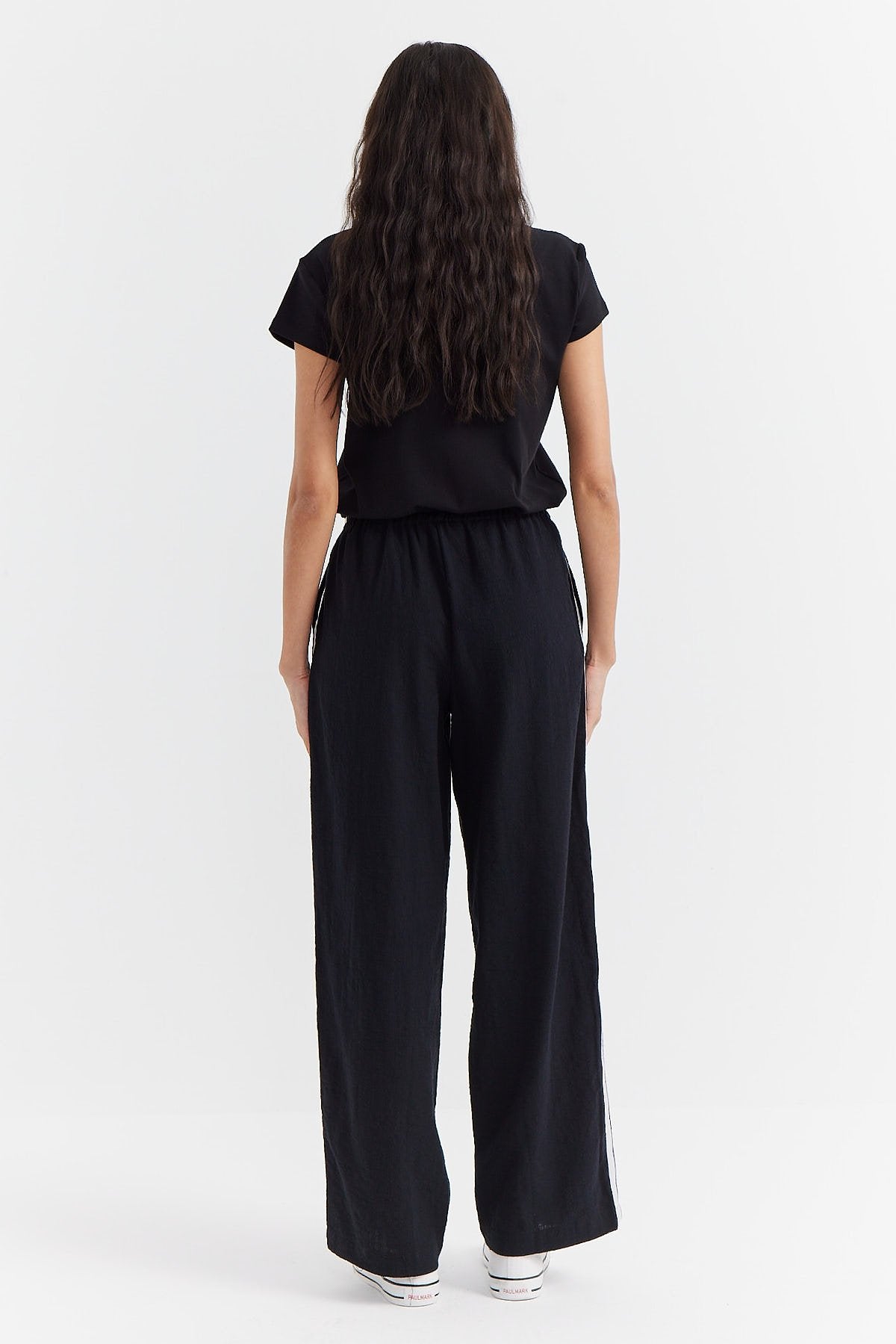 Women's Stripe Detailed Cotton Trousers