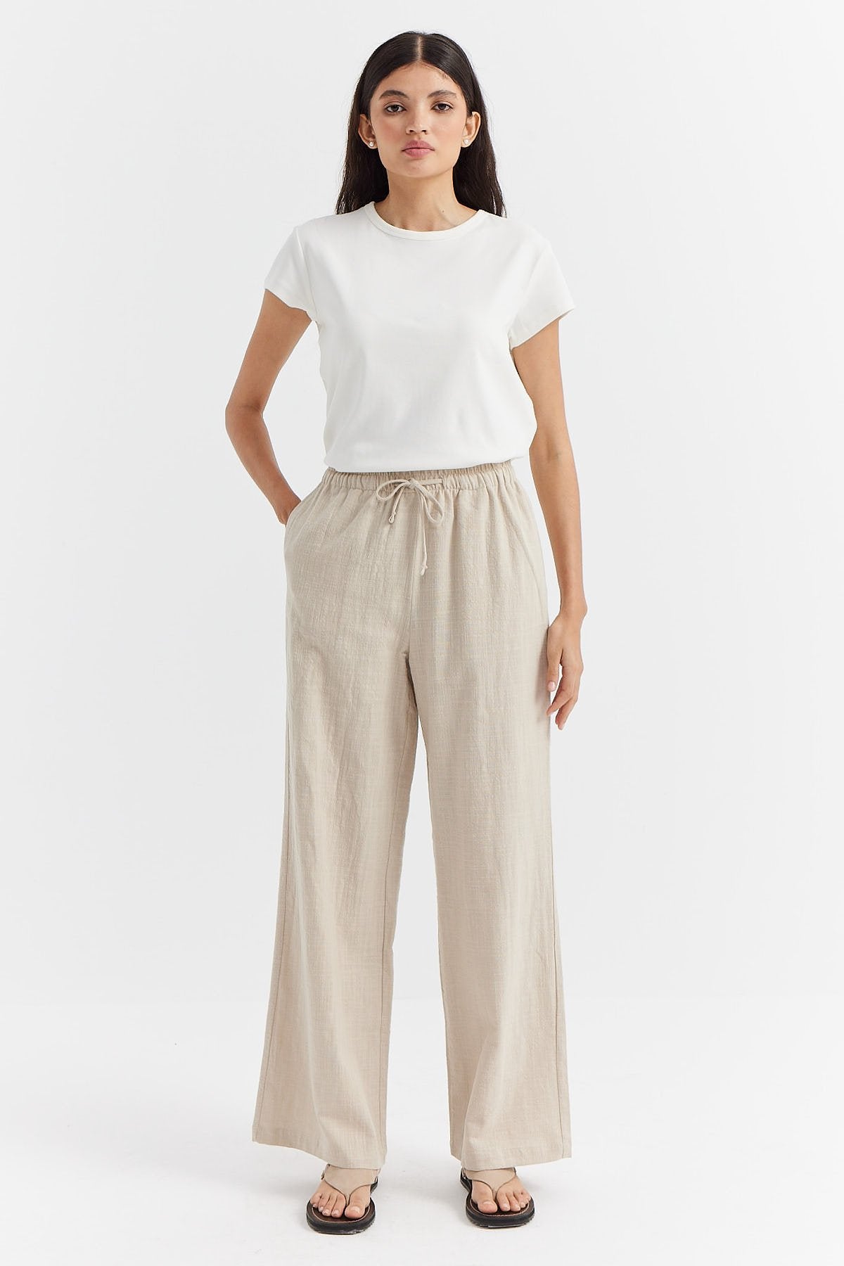 Women's Tied Waist Cotton Trousers