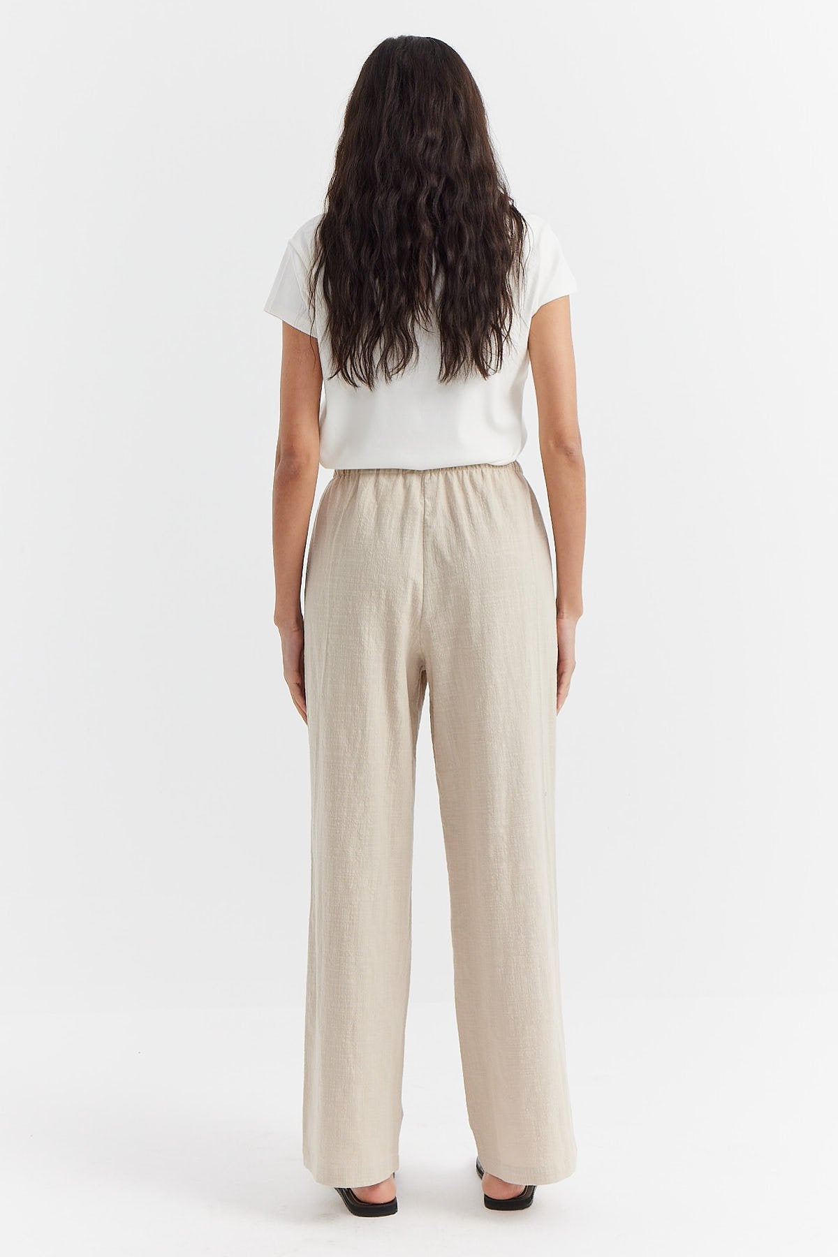 Women's Tied Waist Cotton Trousers