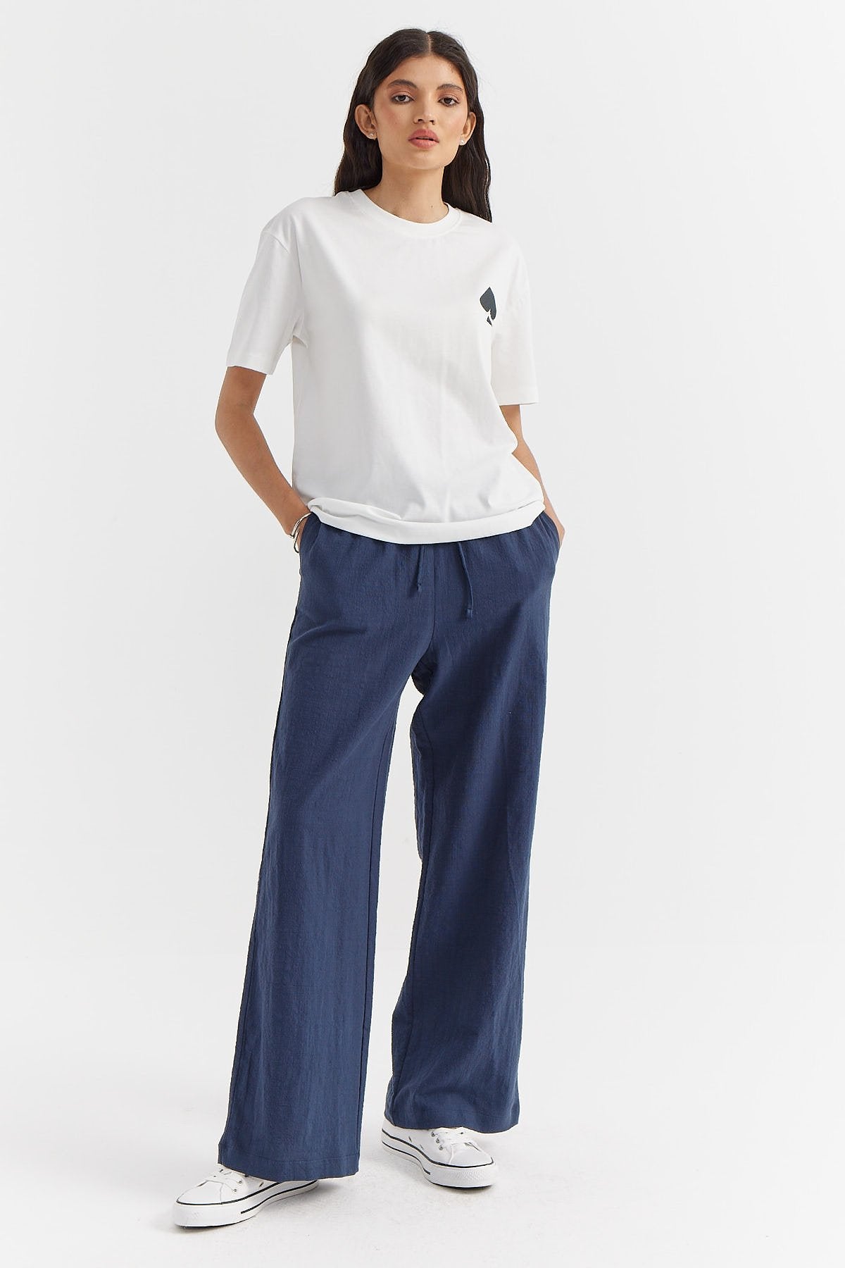 Women's Tied Waist Cotton Trousers