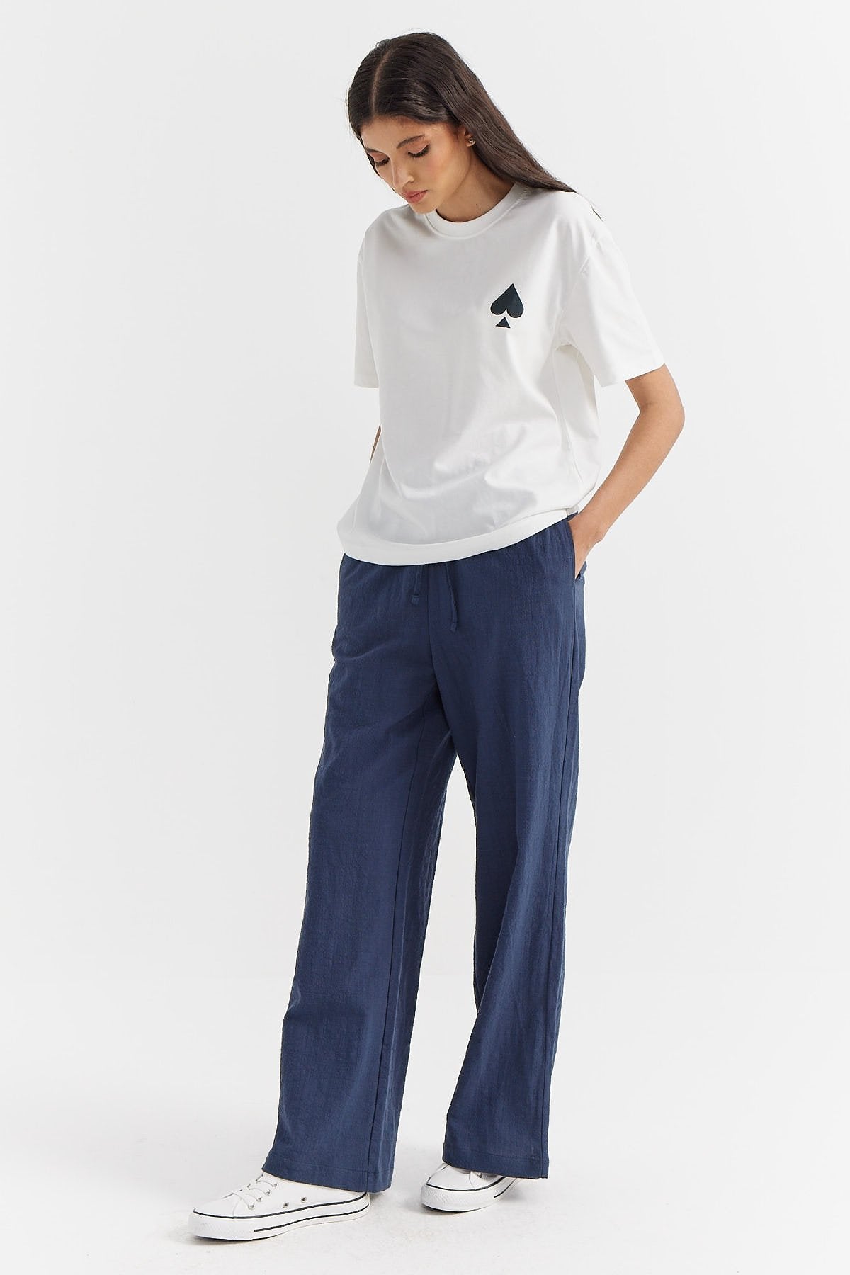 Women's Tied Waist Cotton Trousers