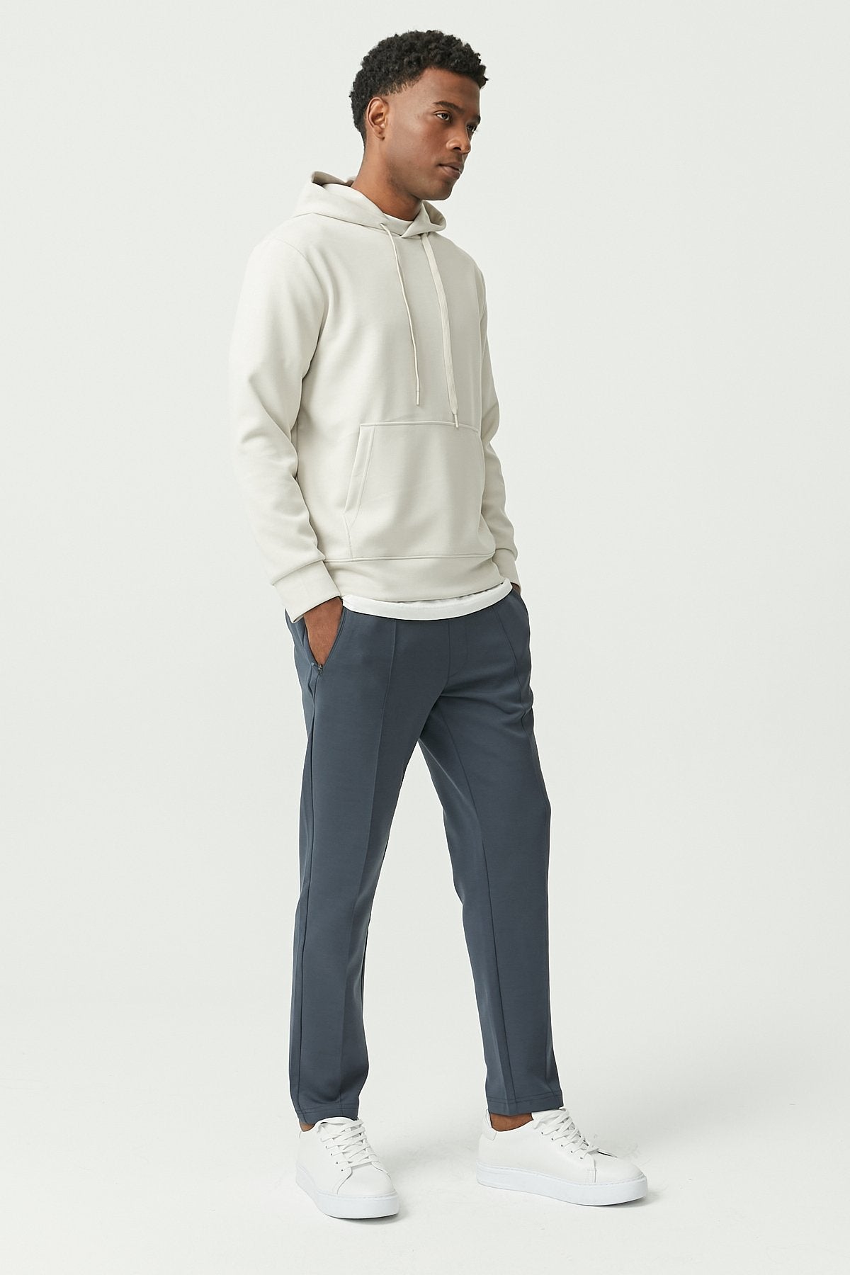Sweat Pants with Front Stitching Detail