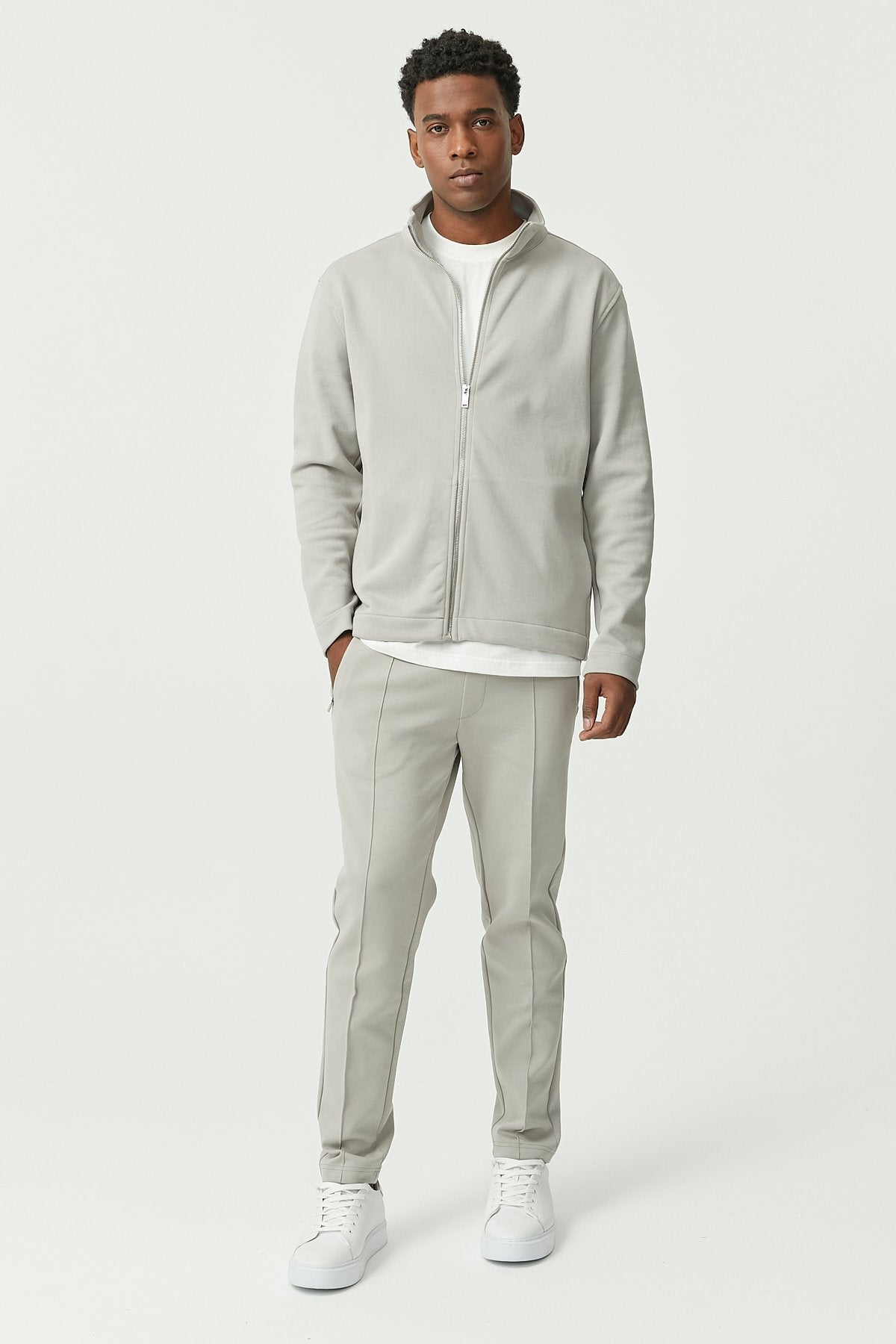 Sweat Pants with Front Stitching Detail