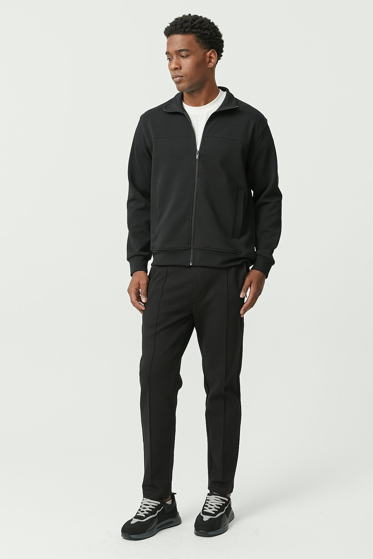 Sweat Pants with Front Stitching Detail