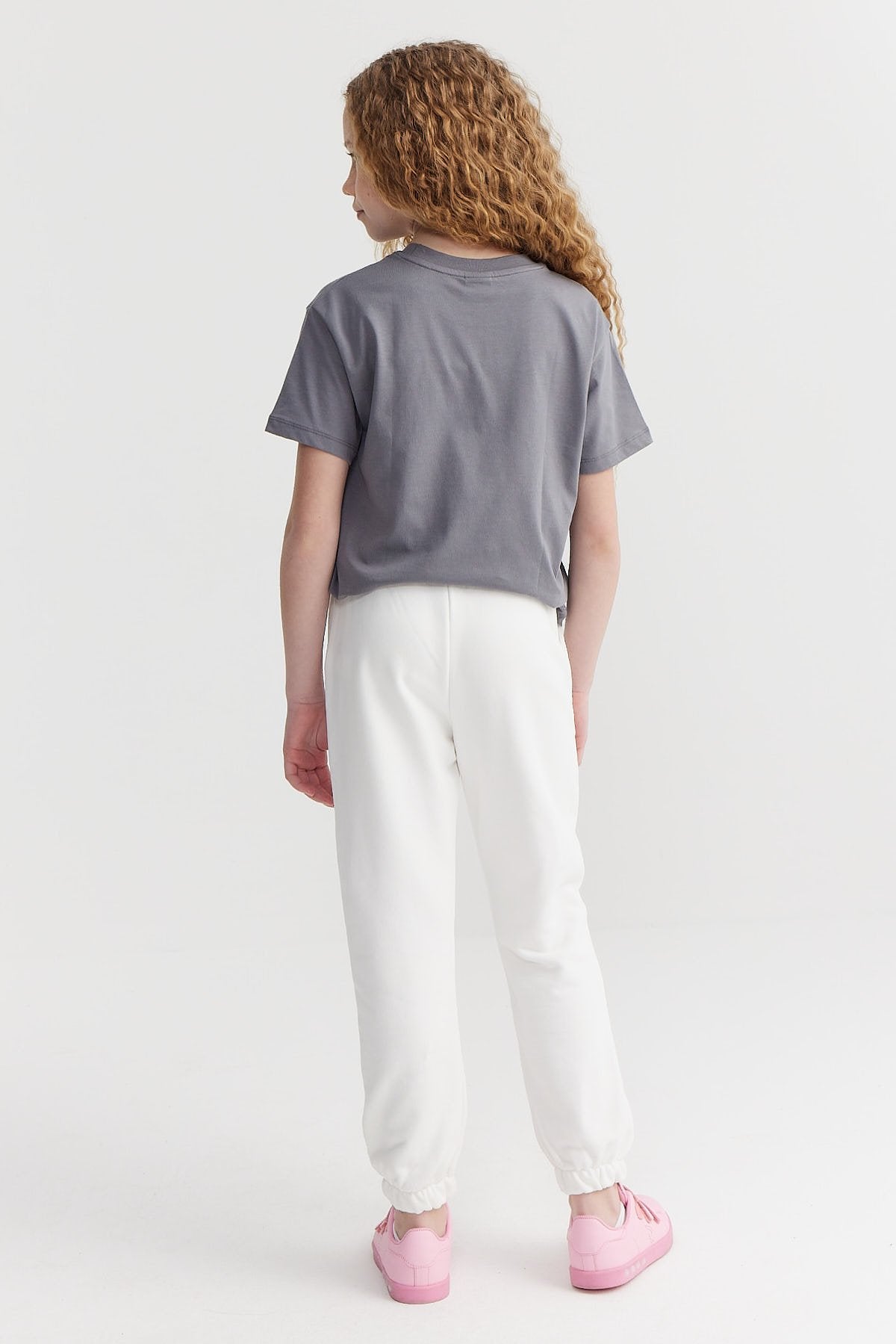 Girl's Sweat Bottom with Elastic Waist and Legs