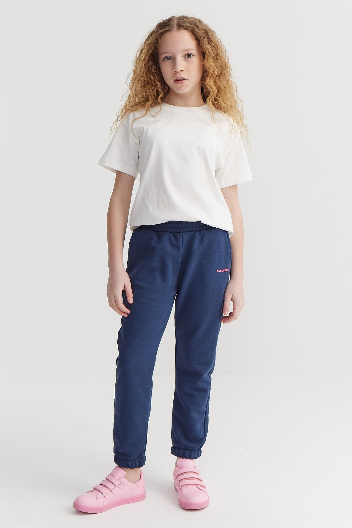 Girl's Sweat Bottom with Elastic Waist and Legs