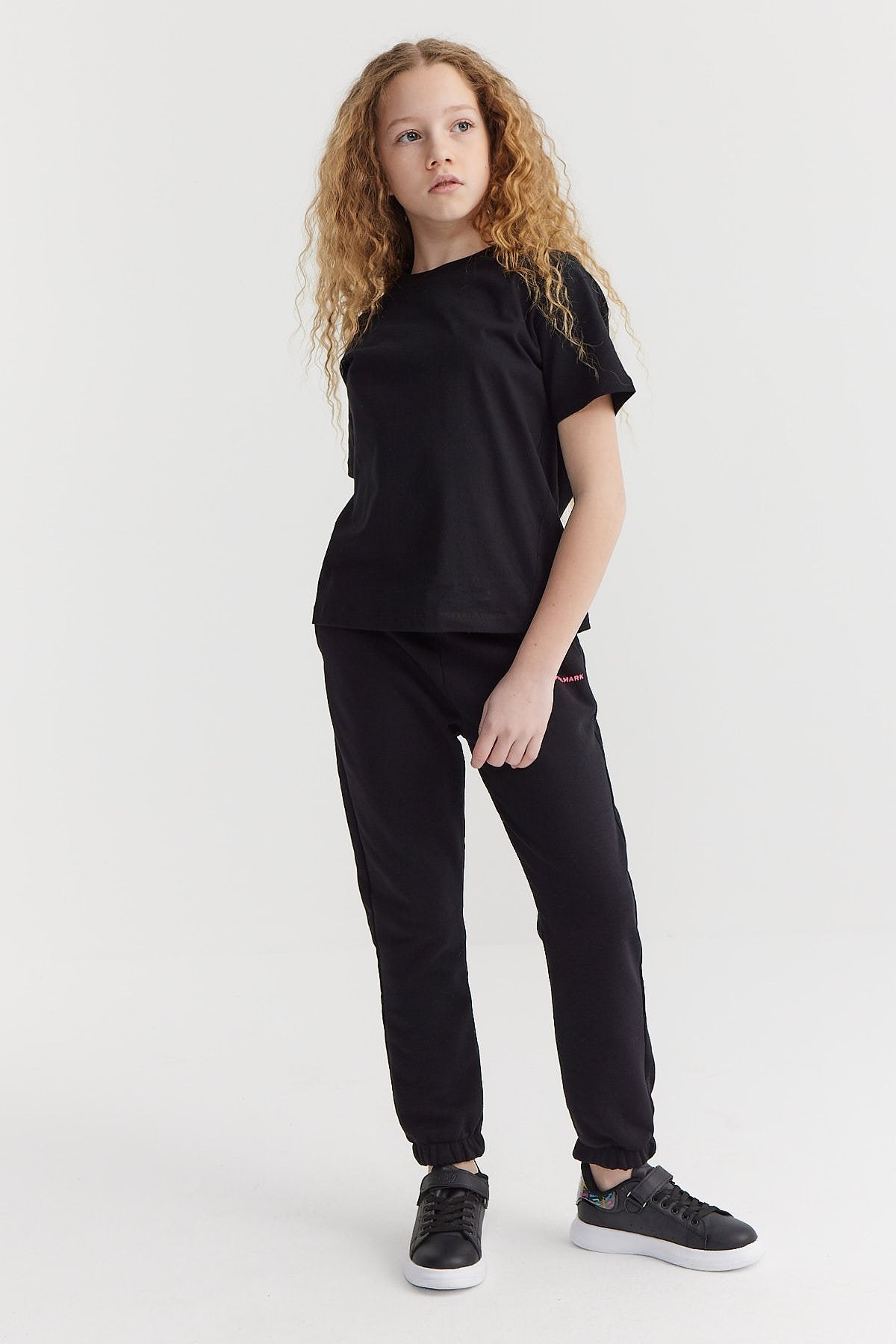 Girl's Sweat Bottom with Elastic Waist and Legs