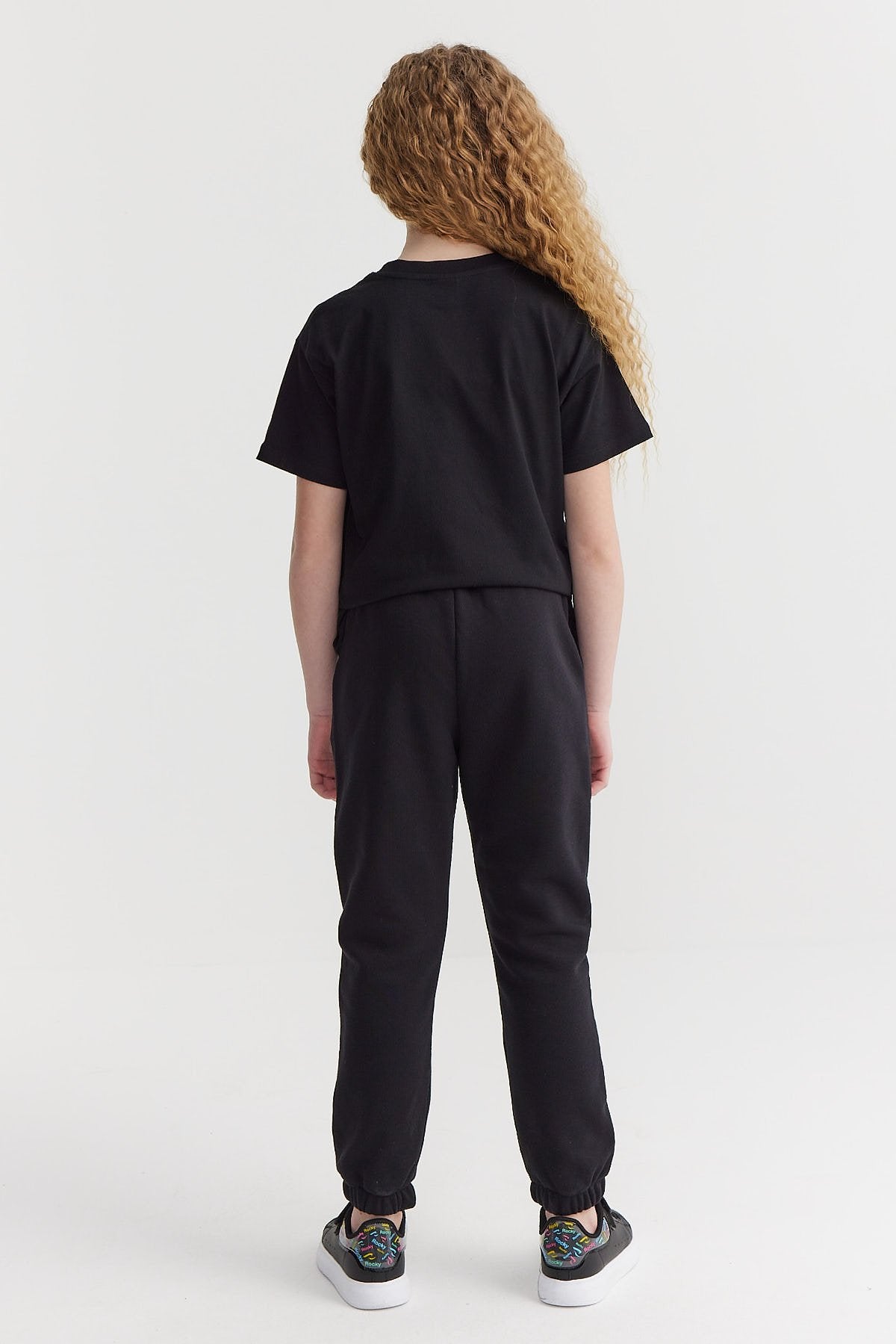Girl's Sweat Bottom with Elastic Waist and Legs