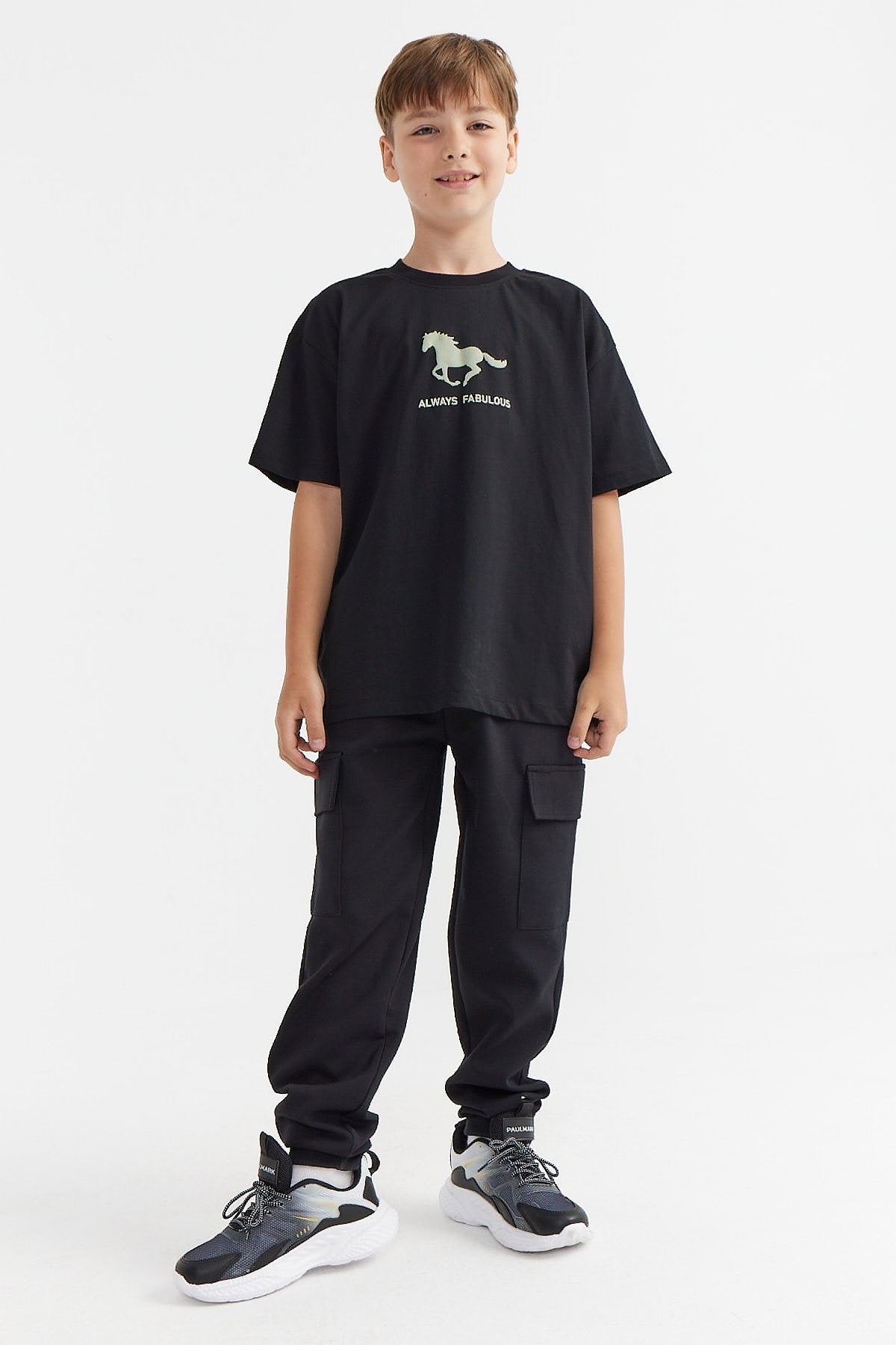 Boys' Cargo Sweat Bottoms with Pockets