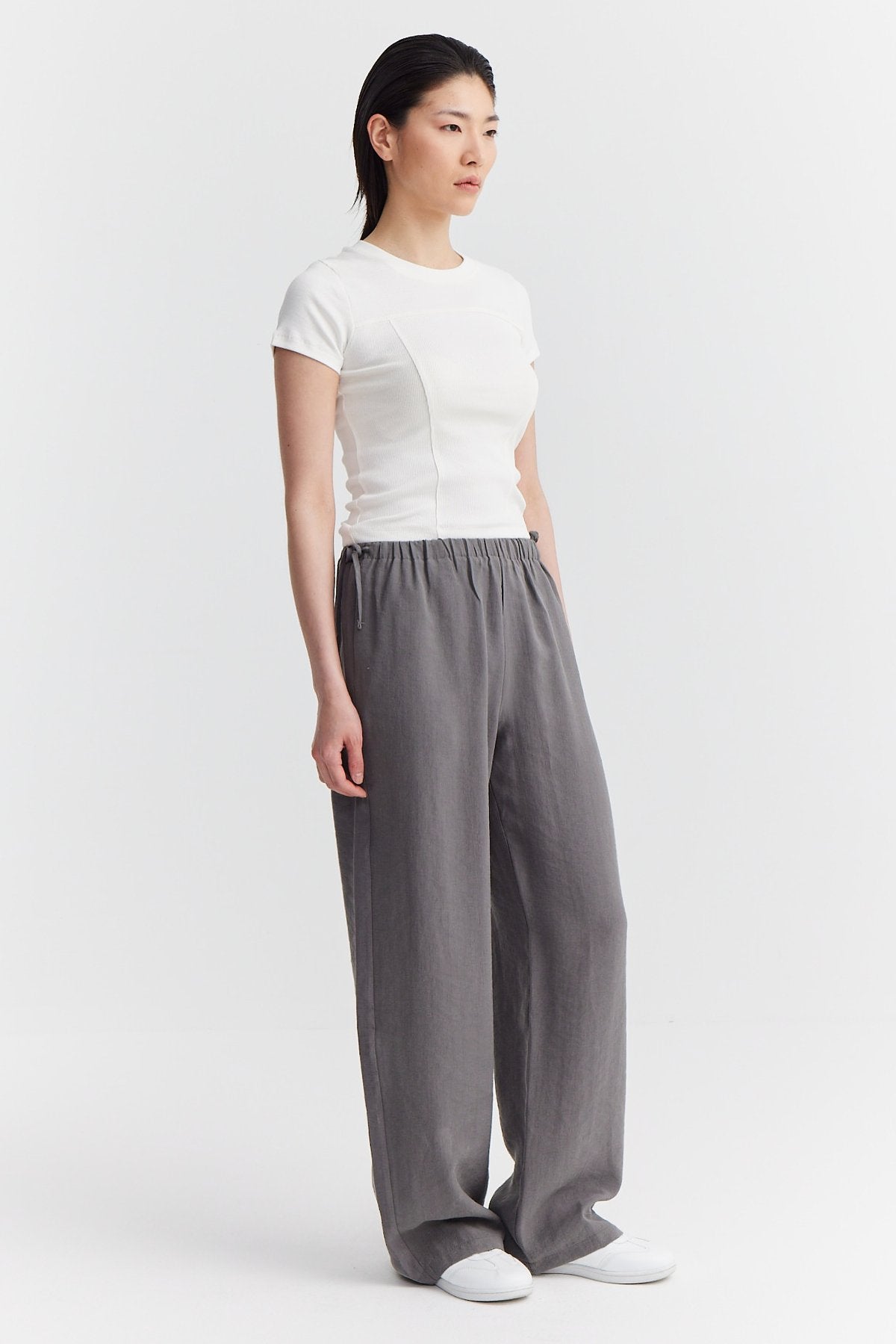 Women's Waist Detailed Wide Leg Trousers