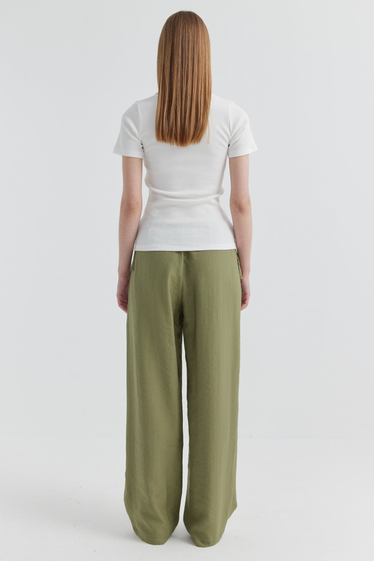 Women's Waist Detailed Wide Leg Trousers