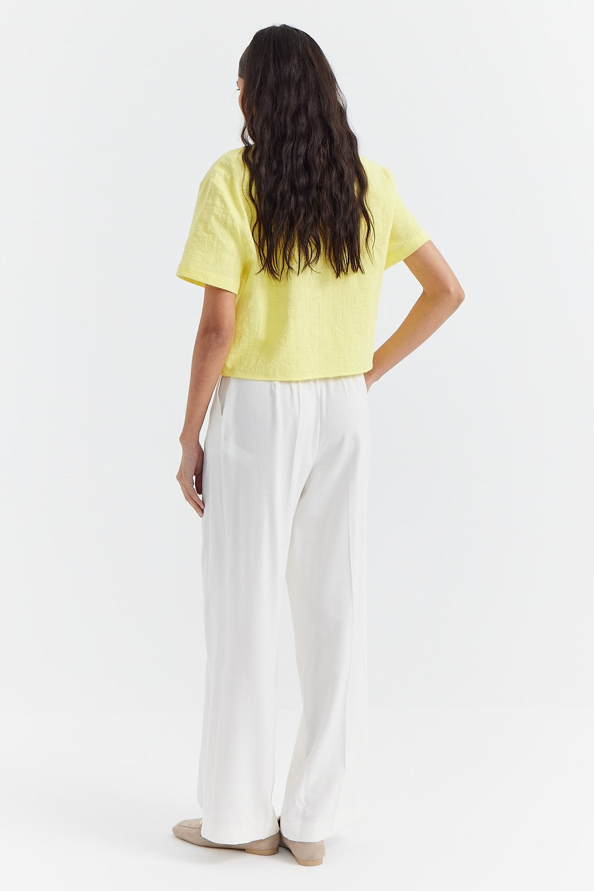 Women's Button Detailed Wide Leg Trousers