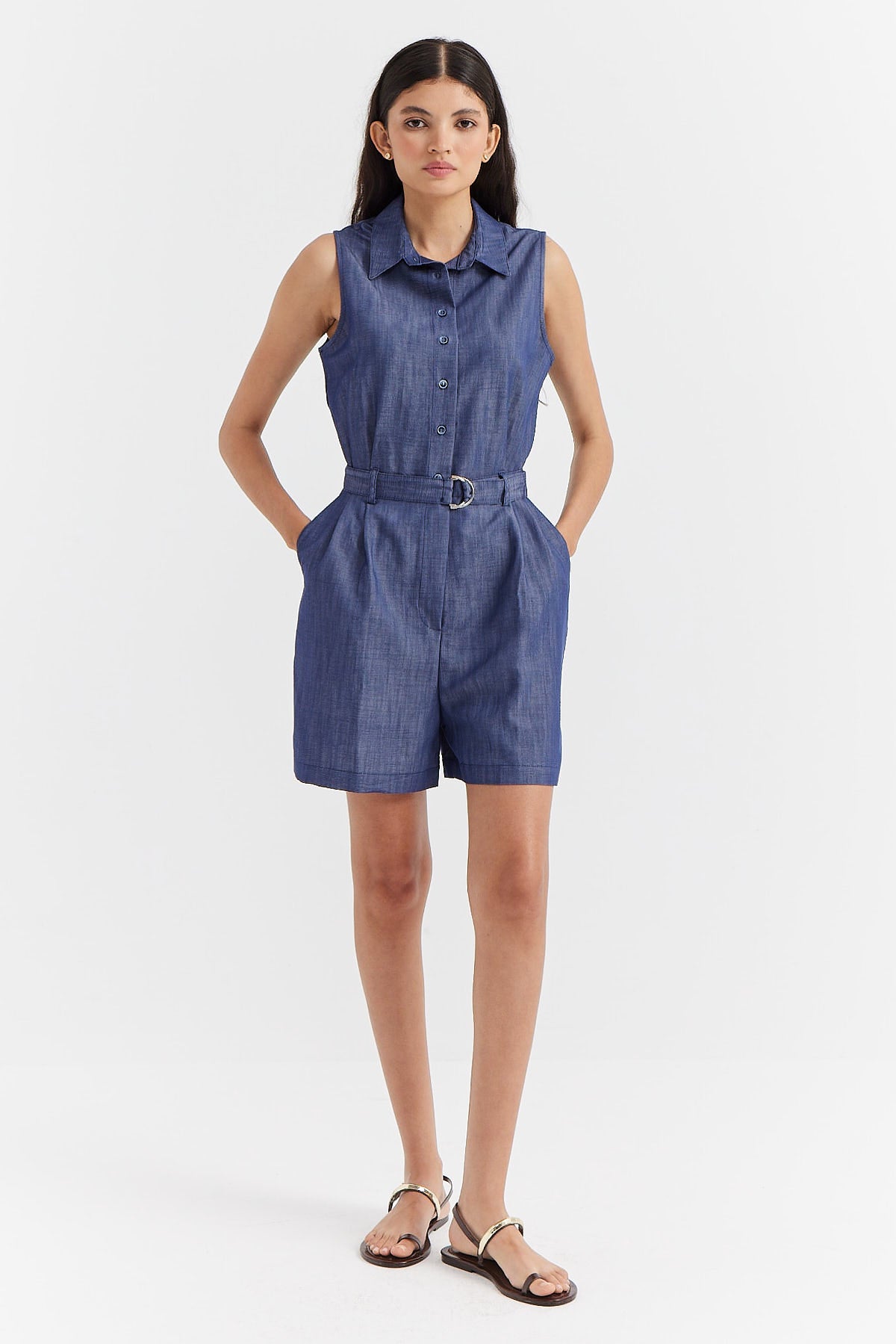 Women's Belt Detailed Jumpsuit