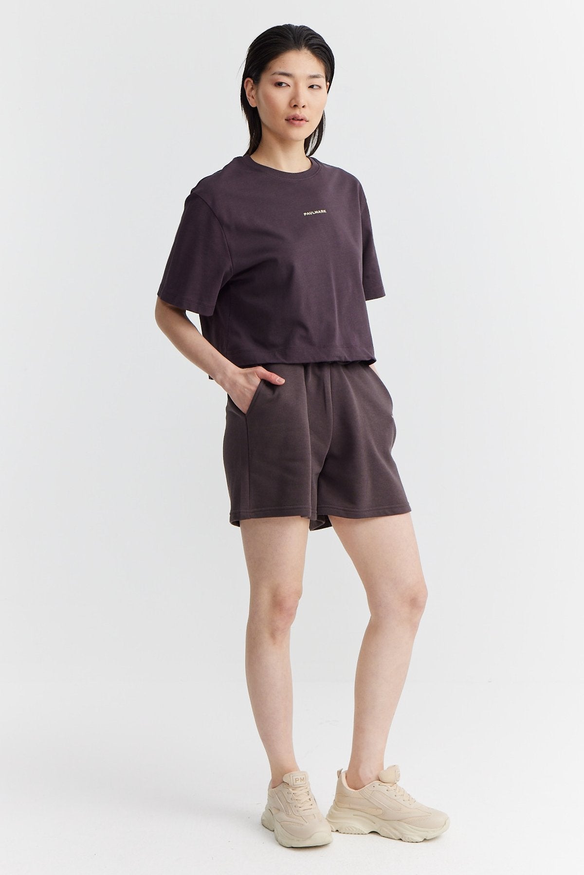 Women's Elastic Waist Paulmark Printed Shorts