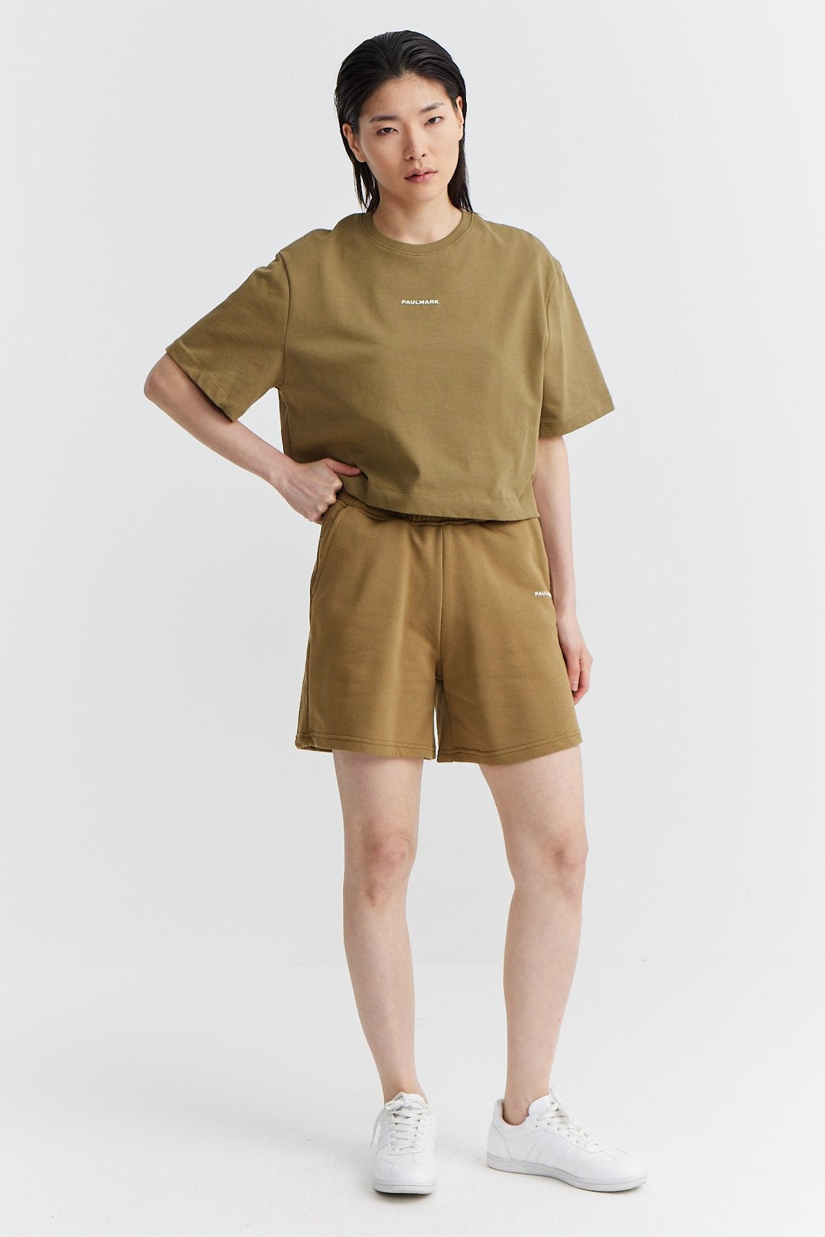 Women's Elastic Waist Paulmark Printed Shorts