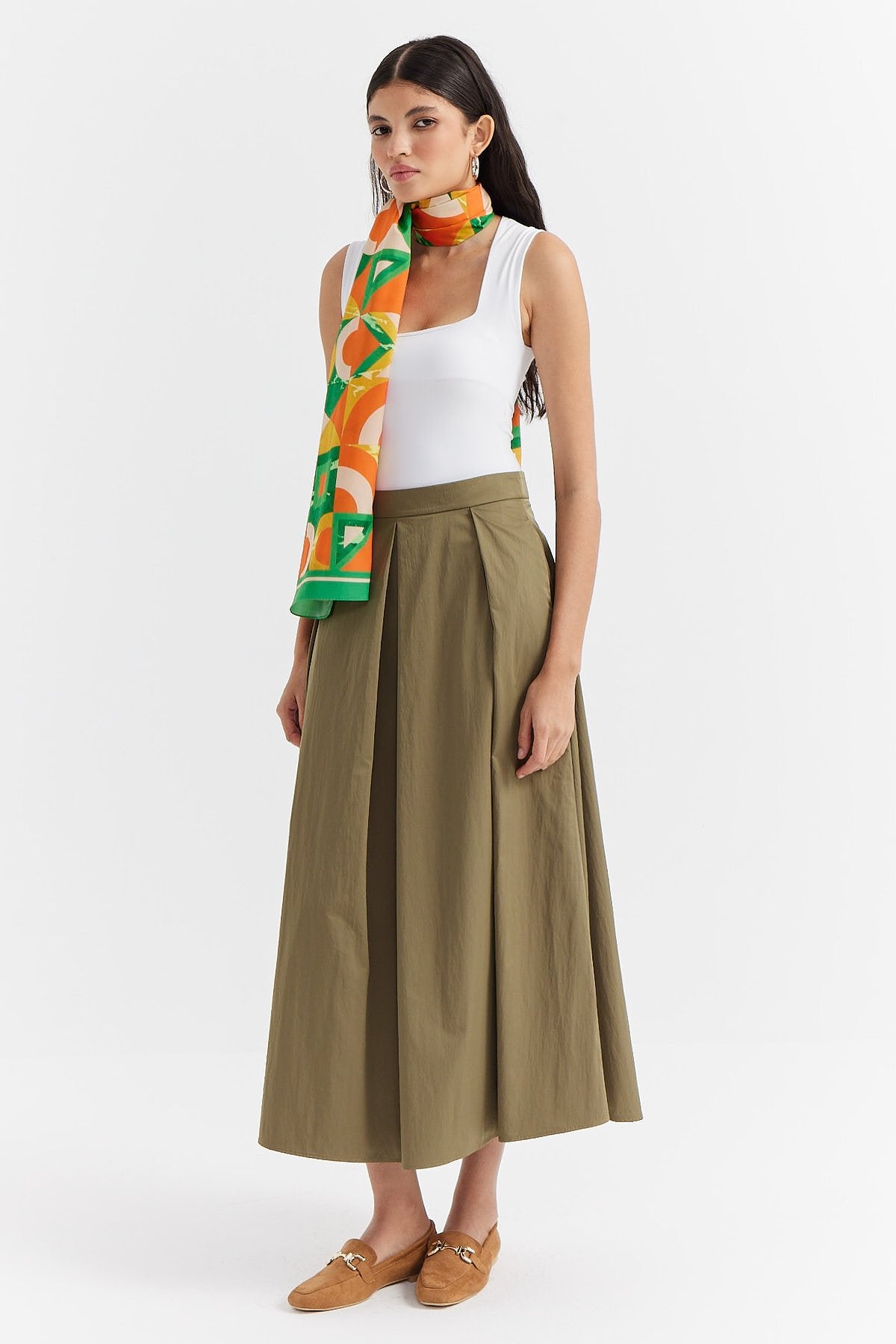 Women's Loose Cut Comfortable Skirt with Pockets