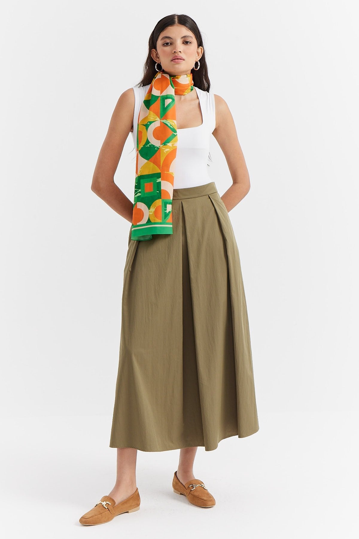 Women's Loose Cut Comfortable Skirt with Pockets