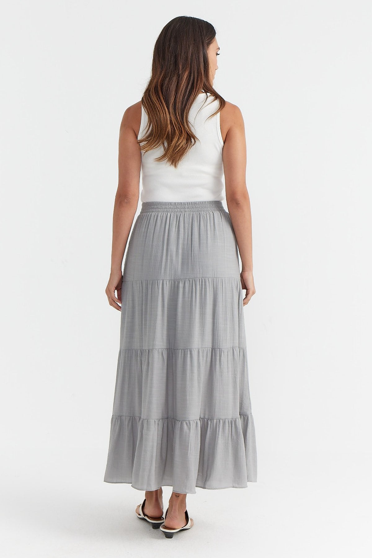 Women's Elastic Waist Long Skirt