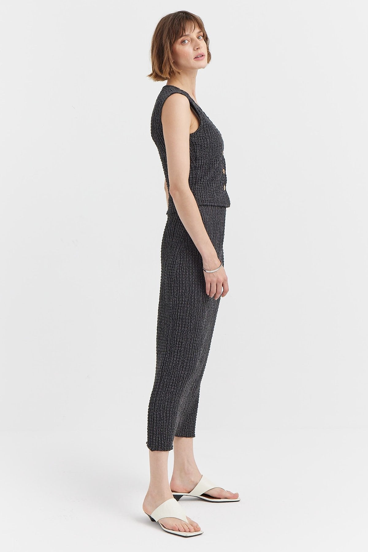 Women's Textured Midi Skirt
