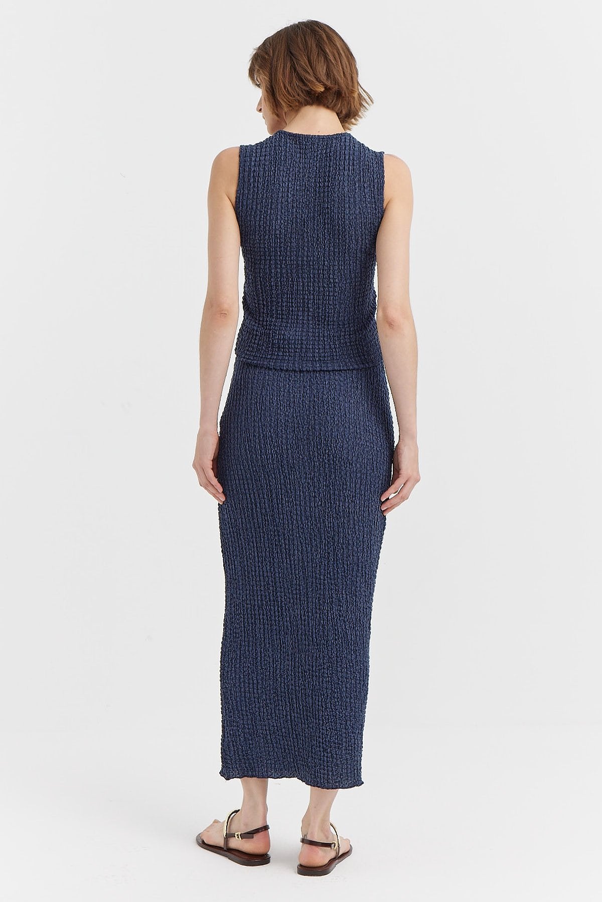 Women's Textured Midi Skirt