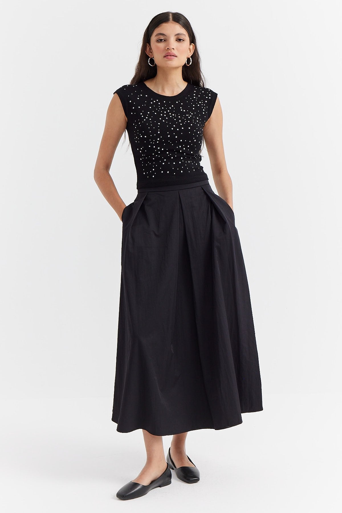 Women's Loose Cut Comfortable Skirt with Pockets