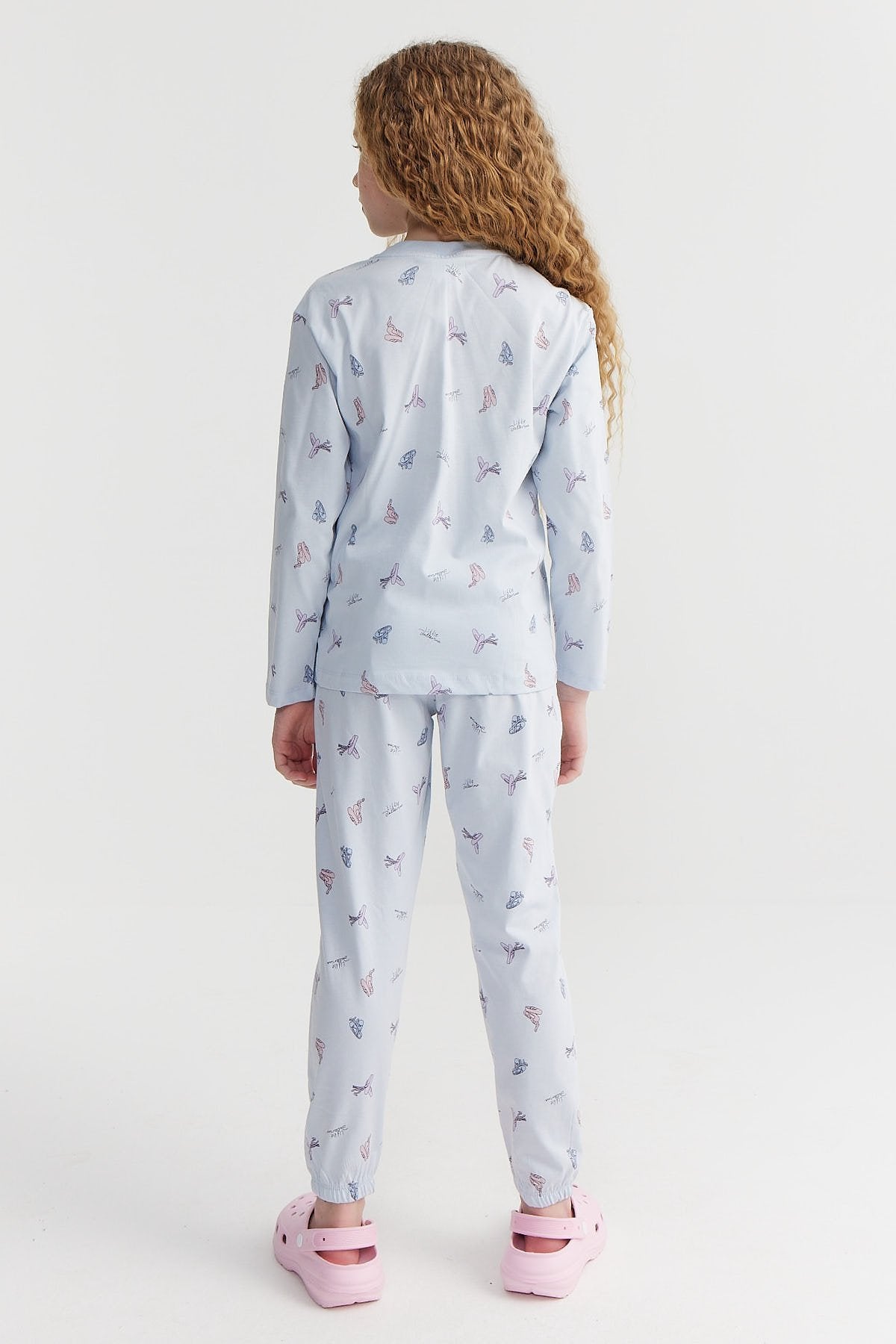 Kız Çocuk Baskılı Detaylı Pijama Takımı