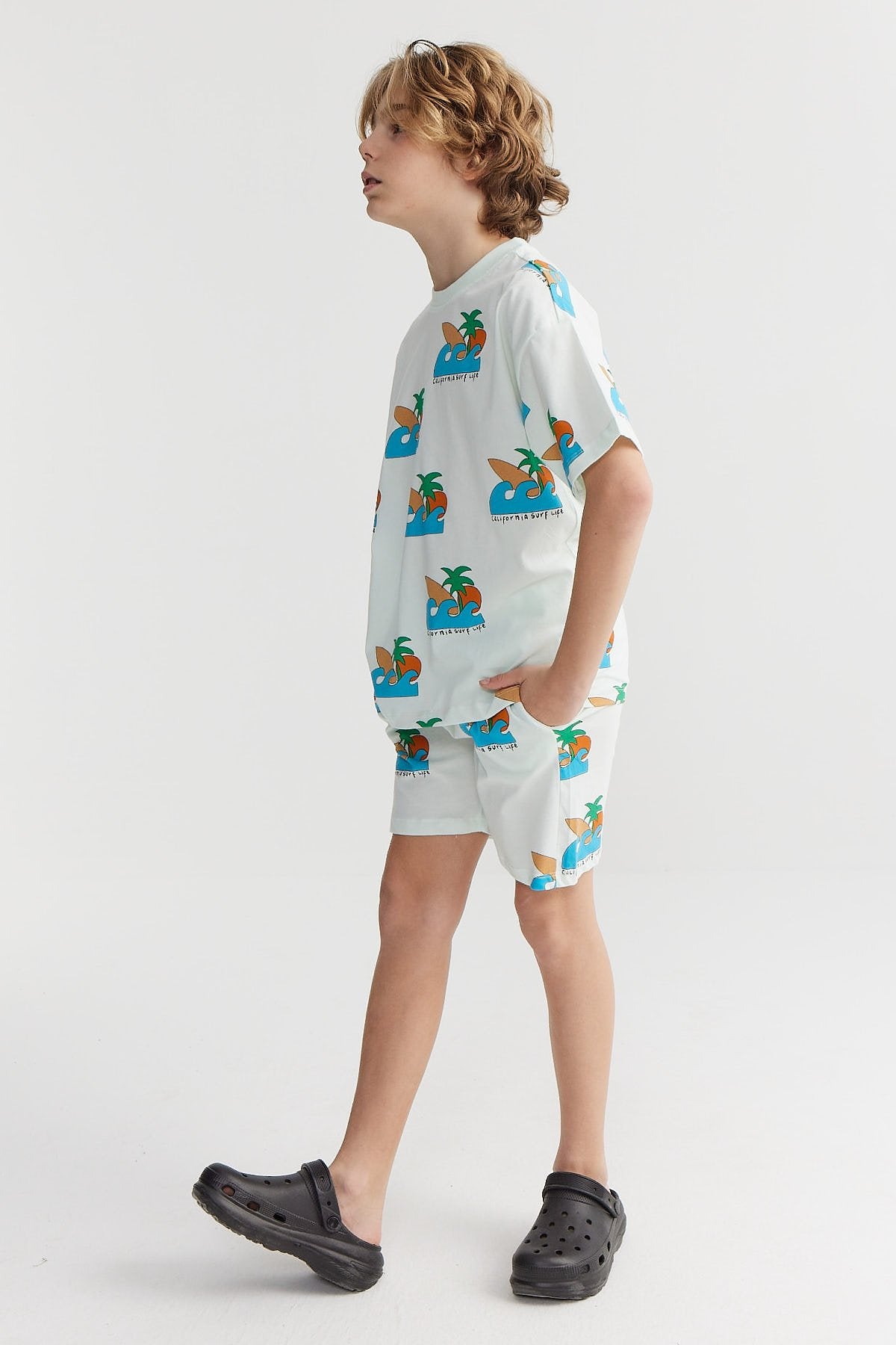 Erkek Çocuk Baskılı Şort Pijama Takımı