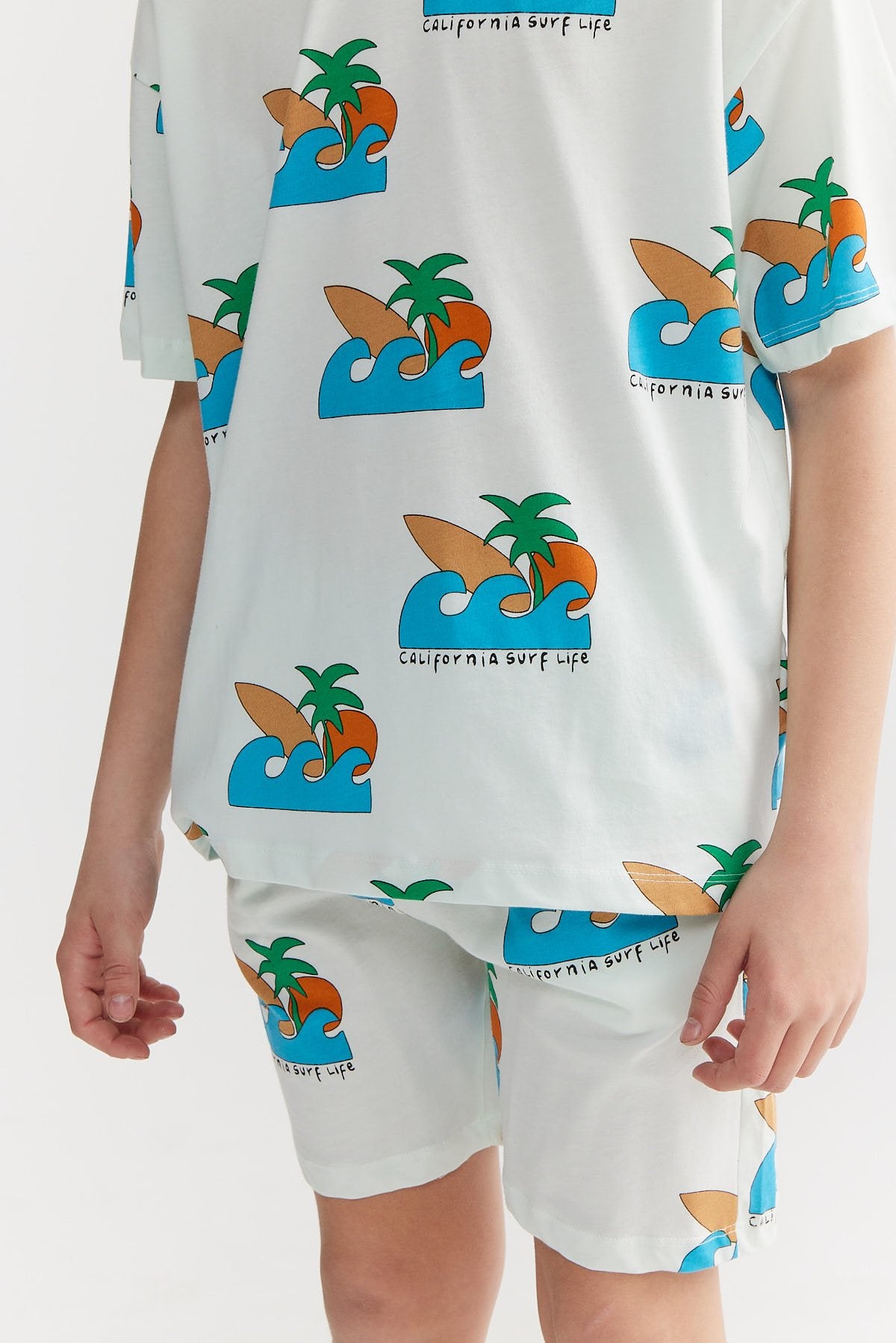 Erkek Çocuk Baskılı Şort Pijama Takımı