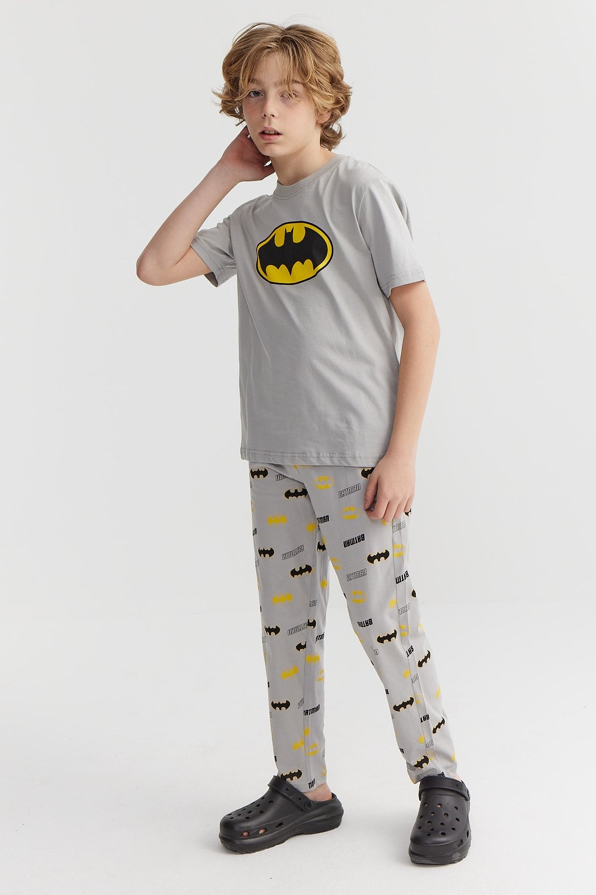 Erkek Çocuk Batman Baskılı Pijama Takımı