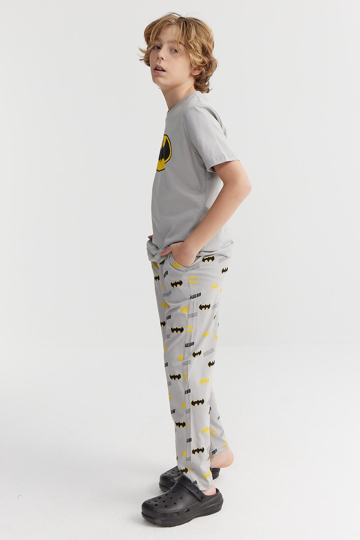 Erkek Çocuk Batman Baskılı Pijama Takımı