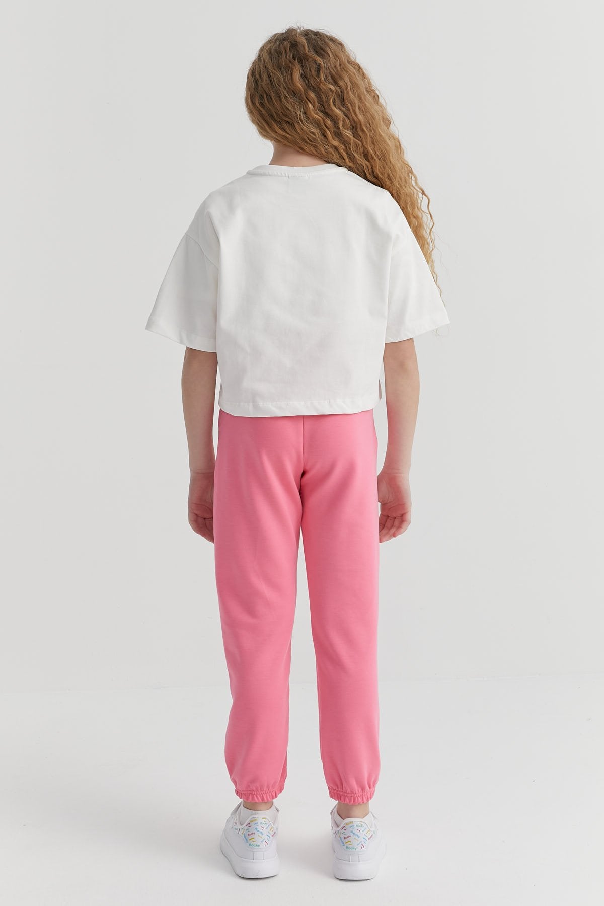 Girl's Sweat Bottom with Elastic Waist and Legs