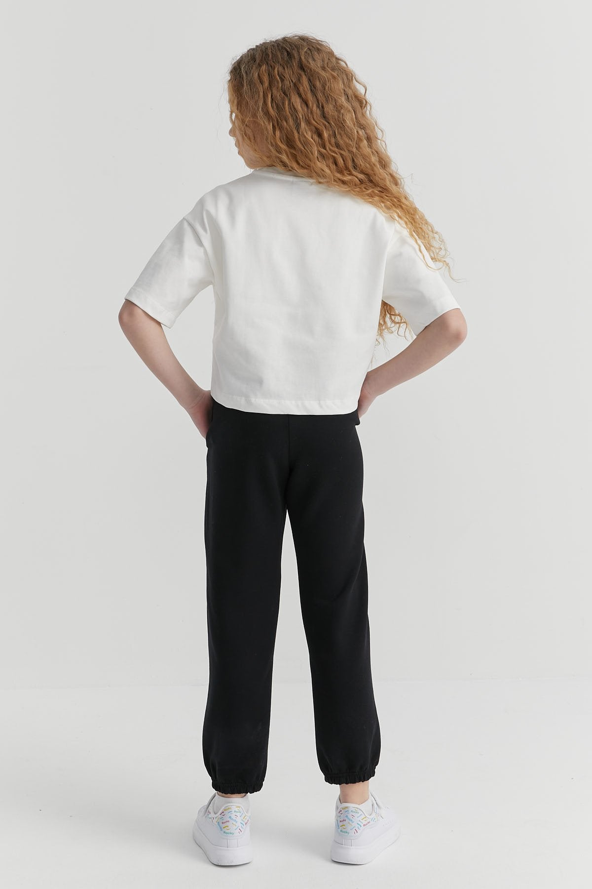 Girl's Sweat Bottom with Elastic Waist and Legs