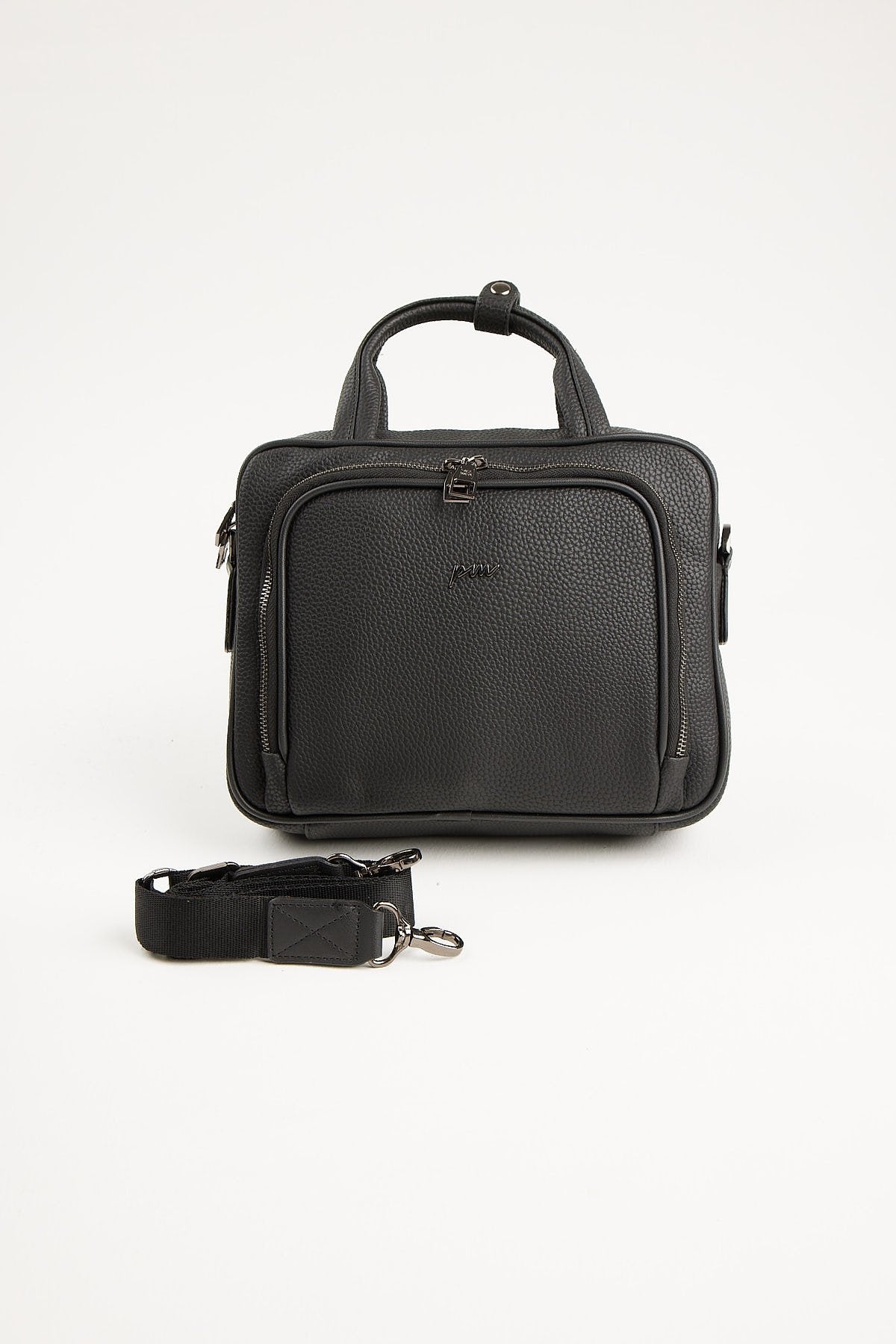 Men's Detailed Long Strap Leather Handbag