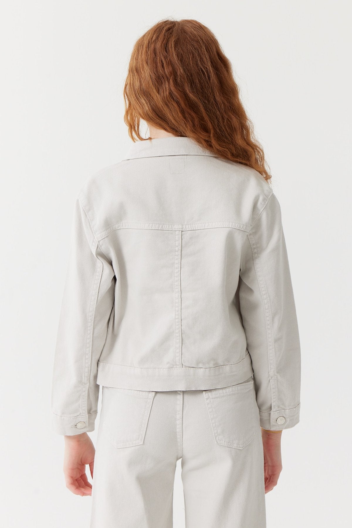 Kız Çocuk Detaylı Kot Ceket