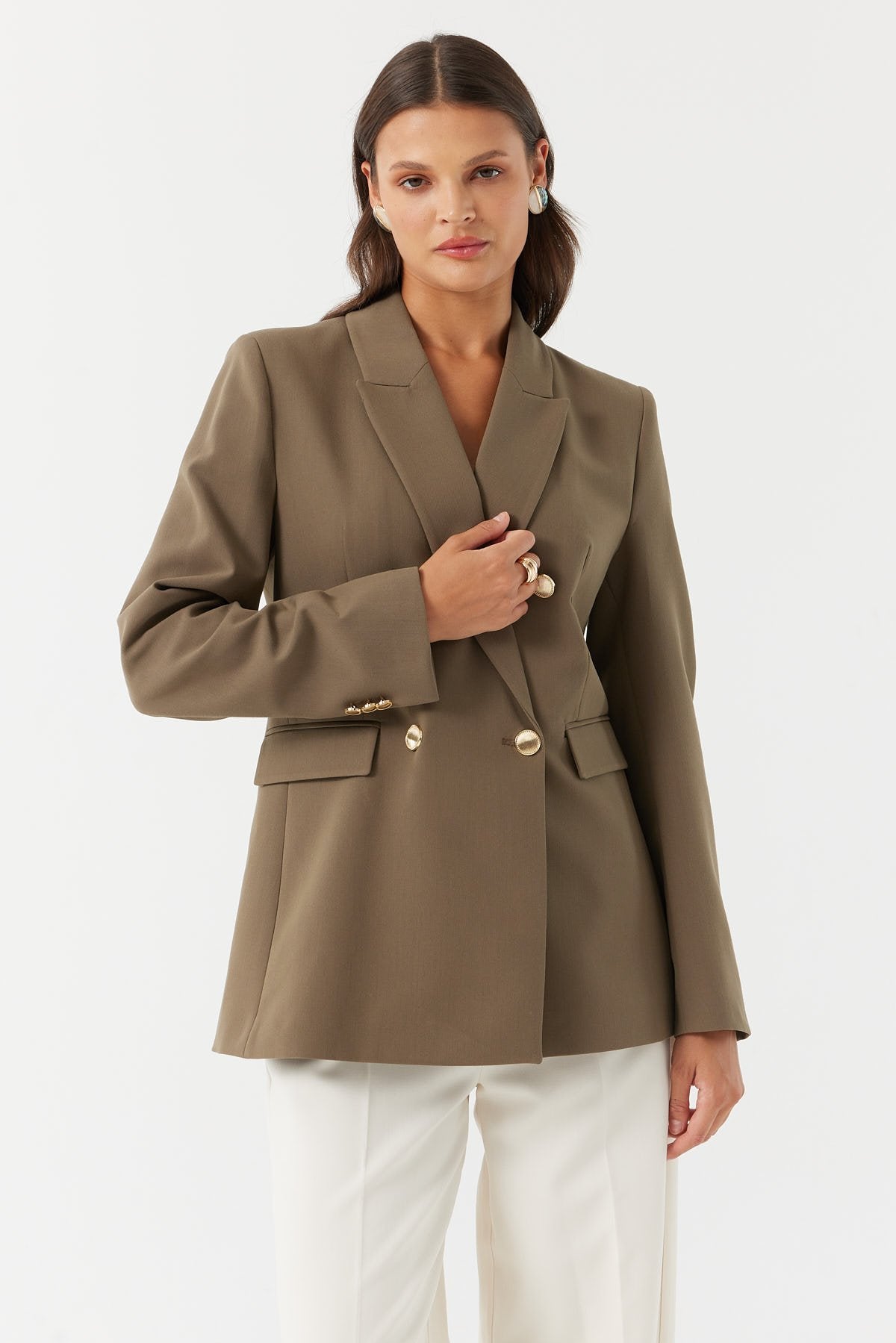 Women's Gold Button Detailed Jacket