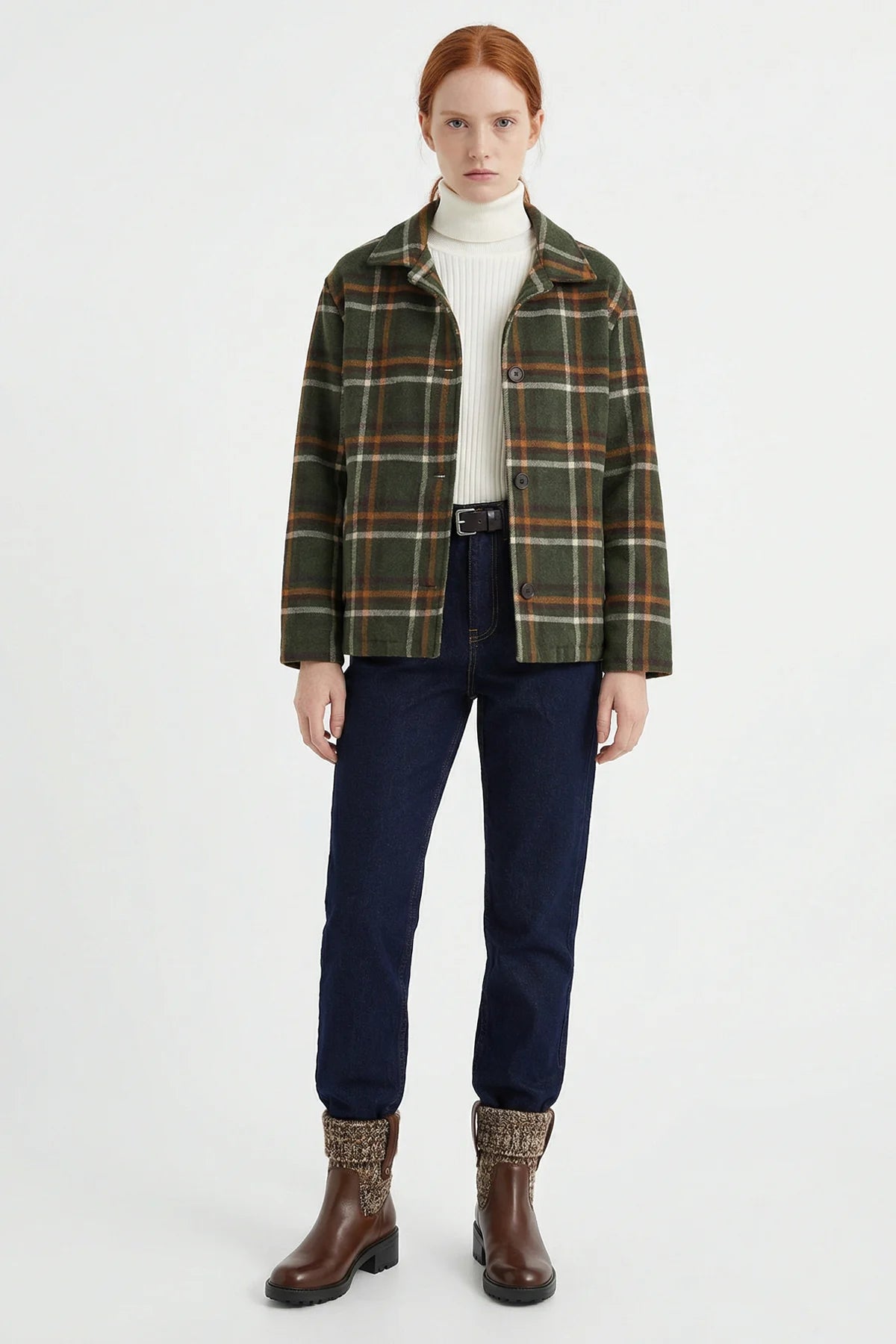 Women's Plaid Shirt Jacket