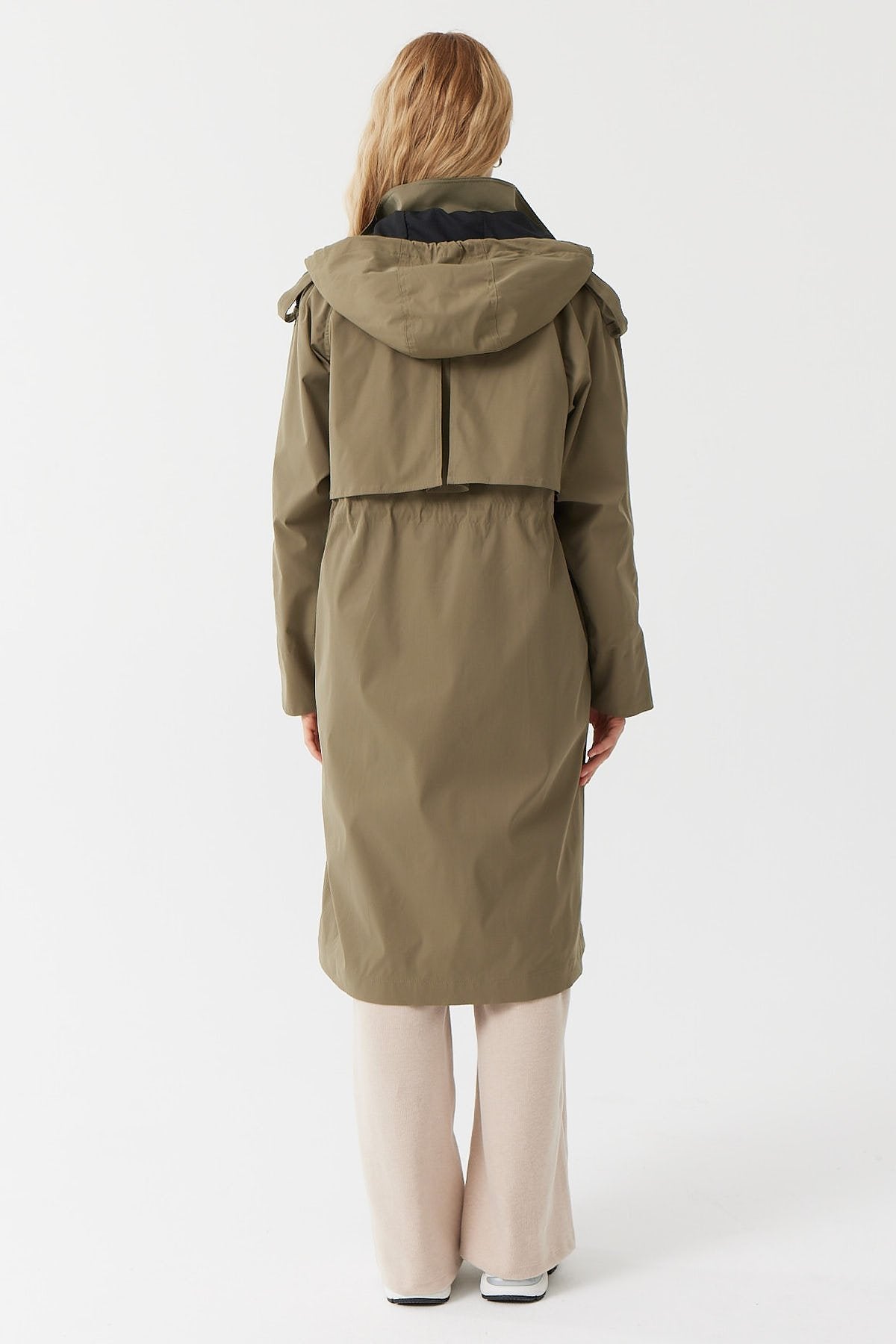 معطف ترنش نسائي مقاوم للرياح