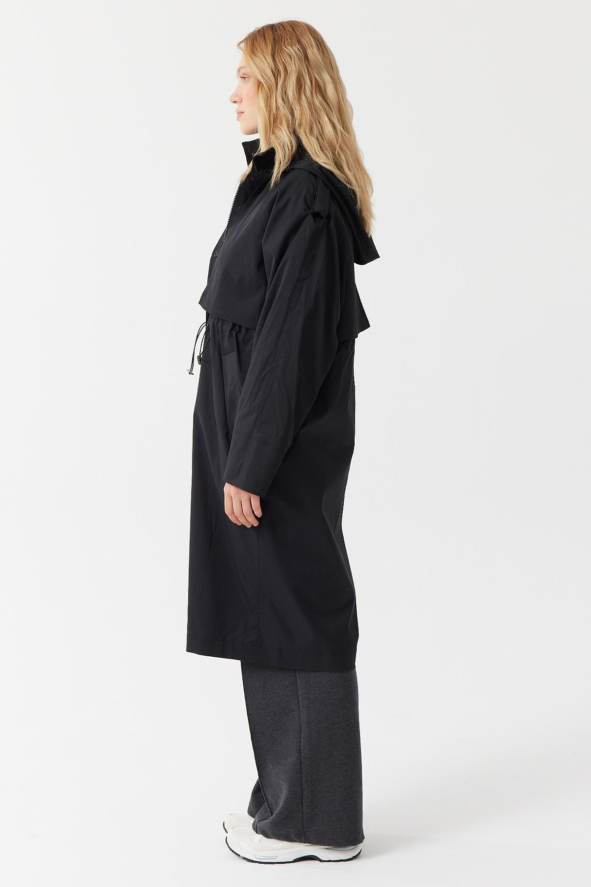 معطف ترنش نسائي مقاوم للرياح