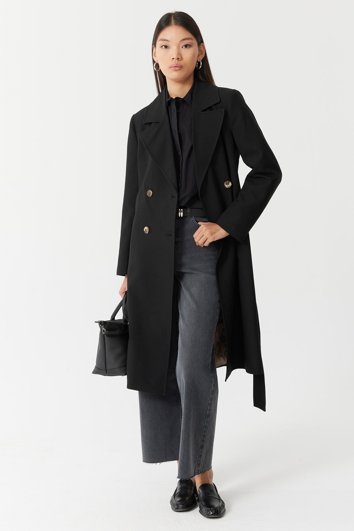 Kadın Kruvaze Kapama Trençkot